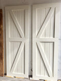 Custom White British Brace Barn Door, Sliding or Hinged