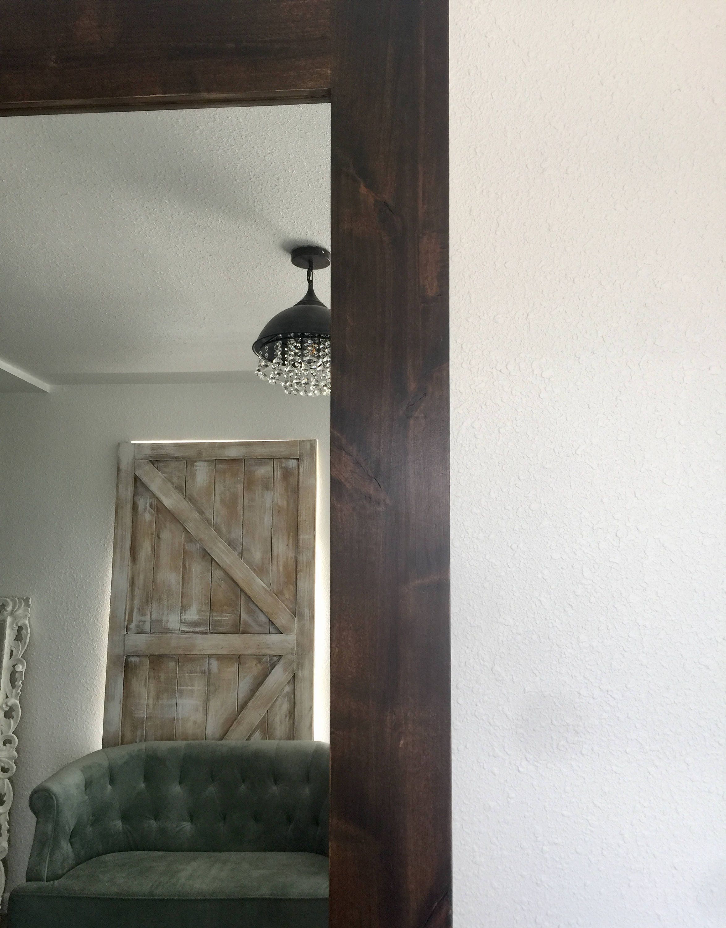Mirrored Framed Sliding Barn Door, Custom Mirror