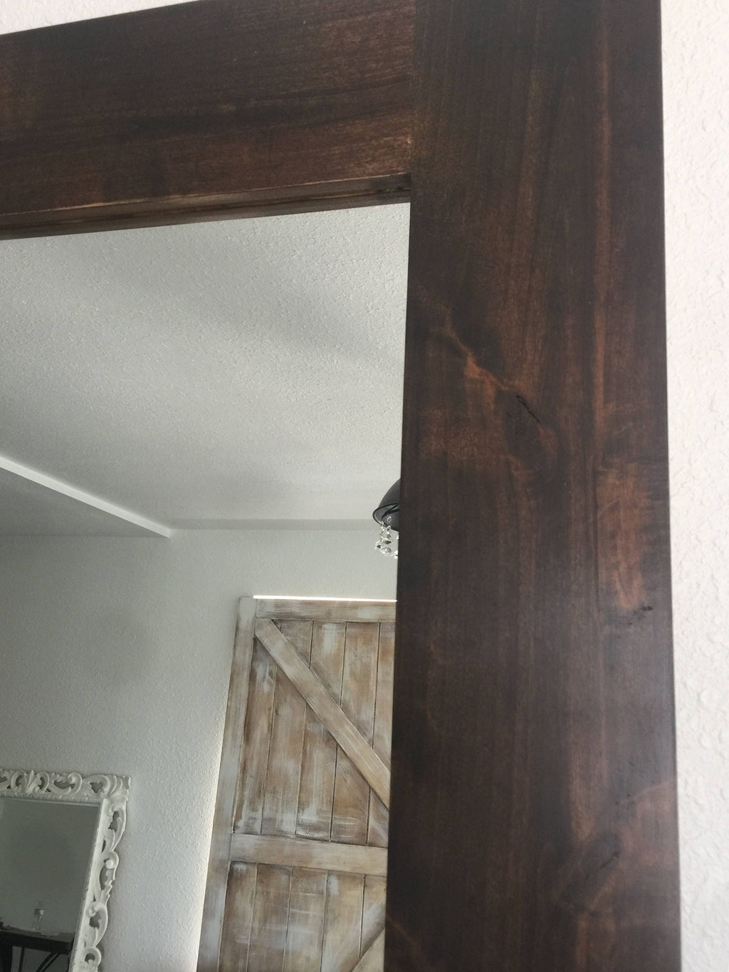 Mirrored Framed Sliding Barn Door, Custom Mirror
