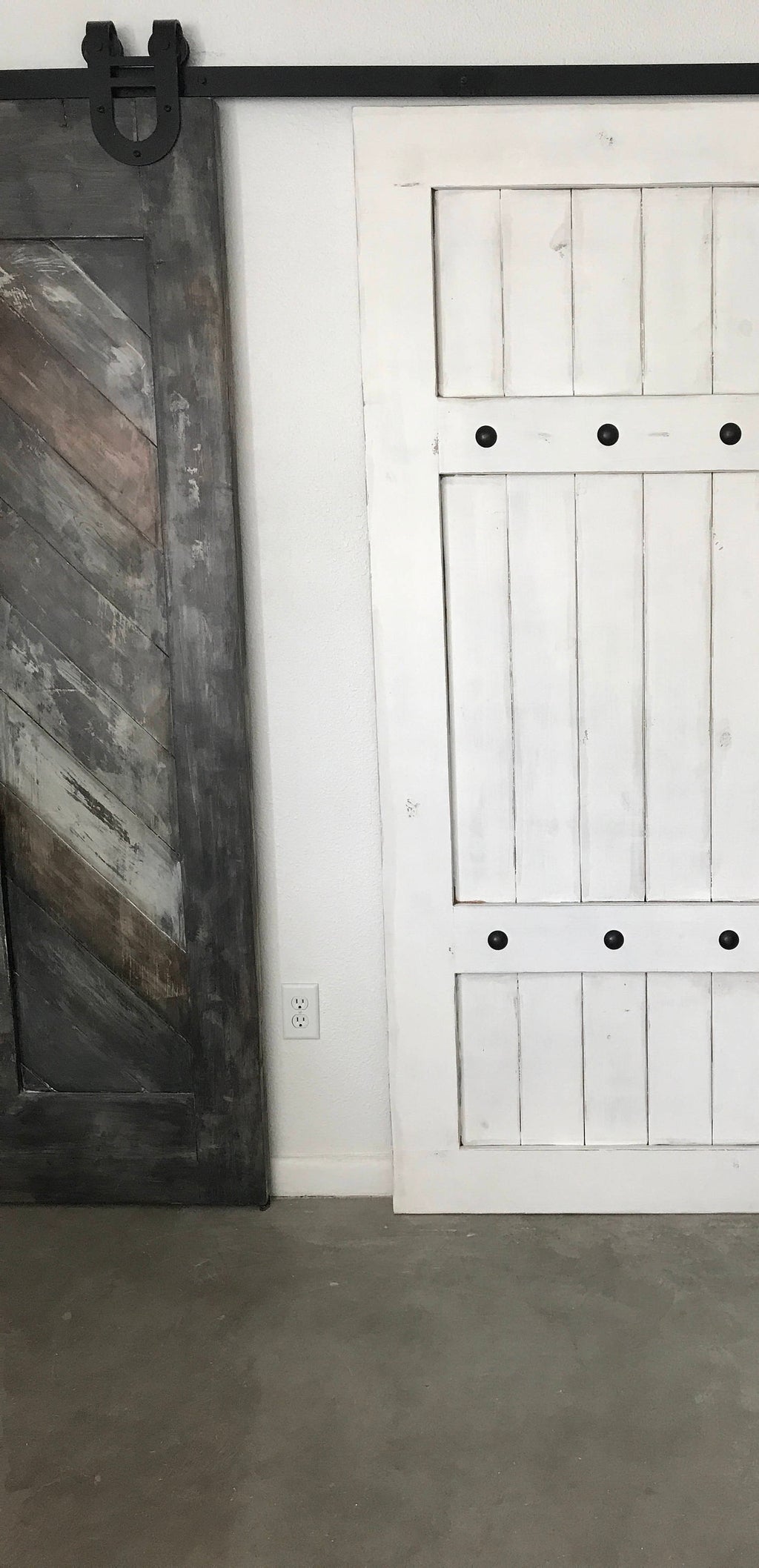 Custom Farmhouse Plank Barn Door with Clavos