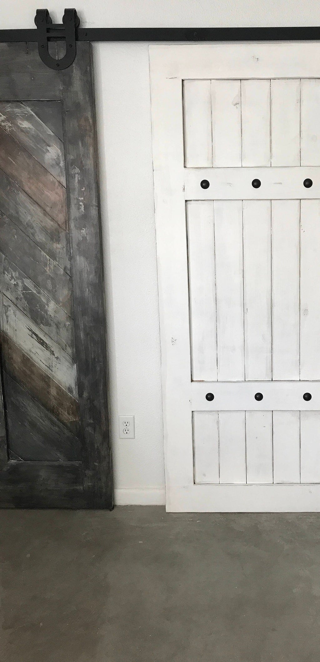 Custom Farmhouse Plank Barn Door with Clavos