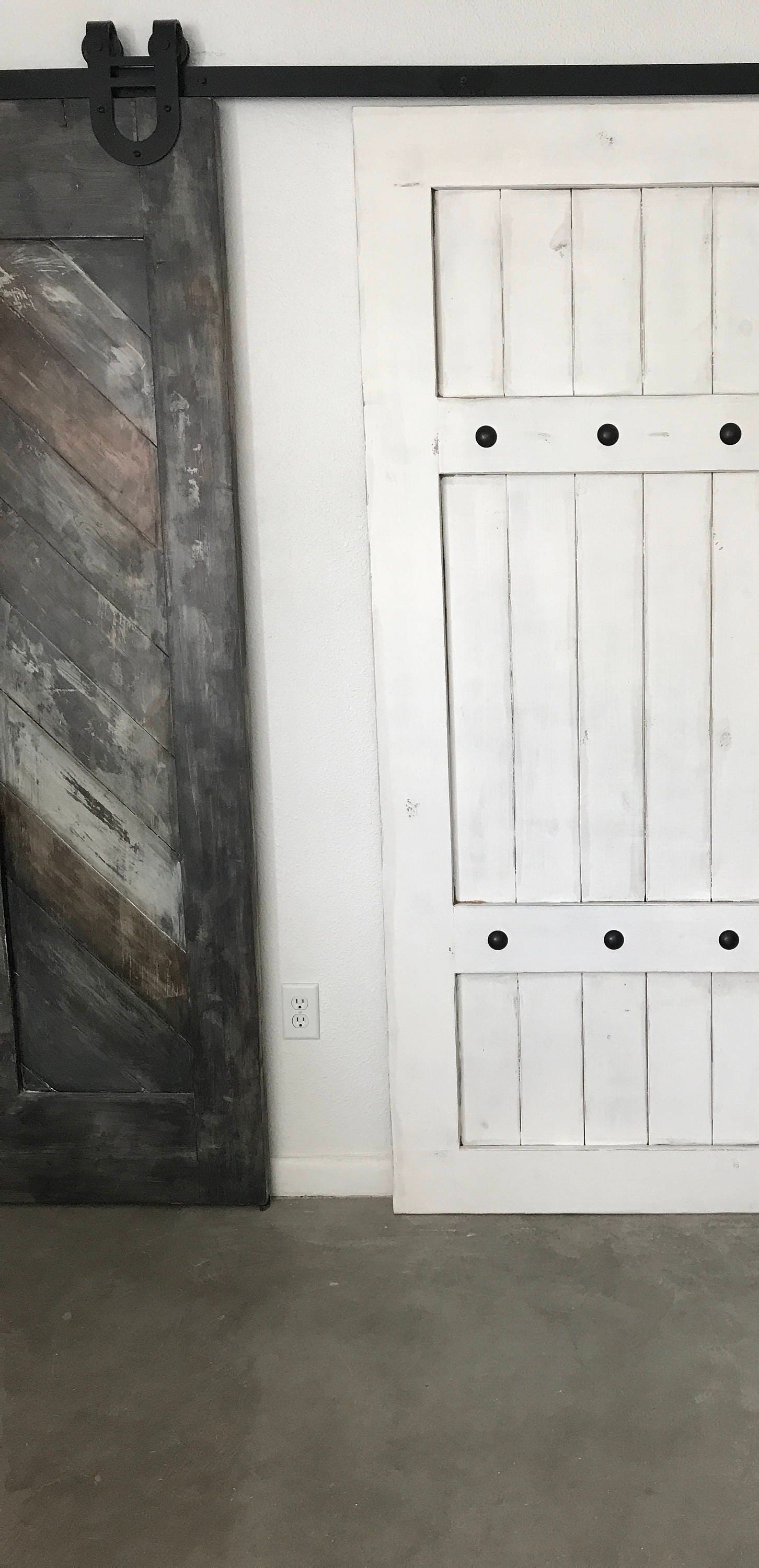Custom Farmhouse Plank Barn Door with Clavos