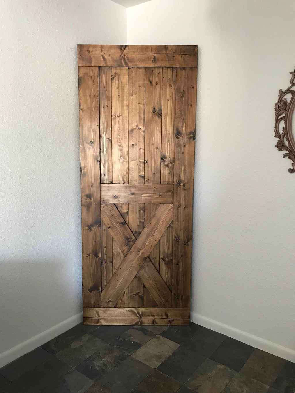 Custom Bottom X Wood Sliding Barn Door