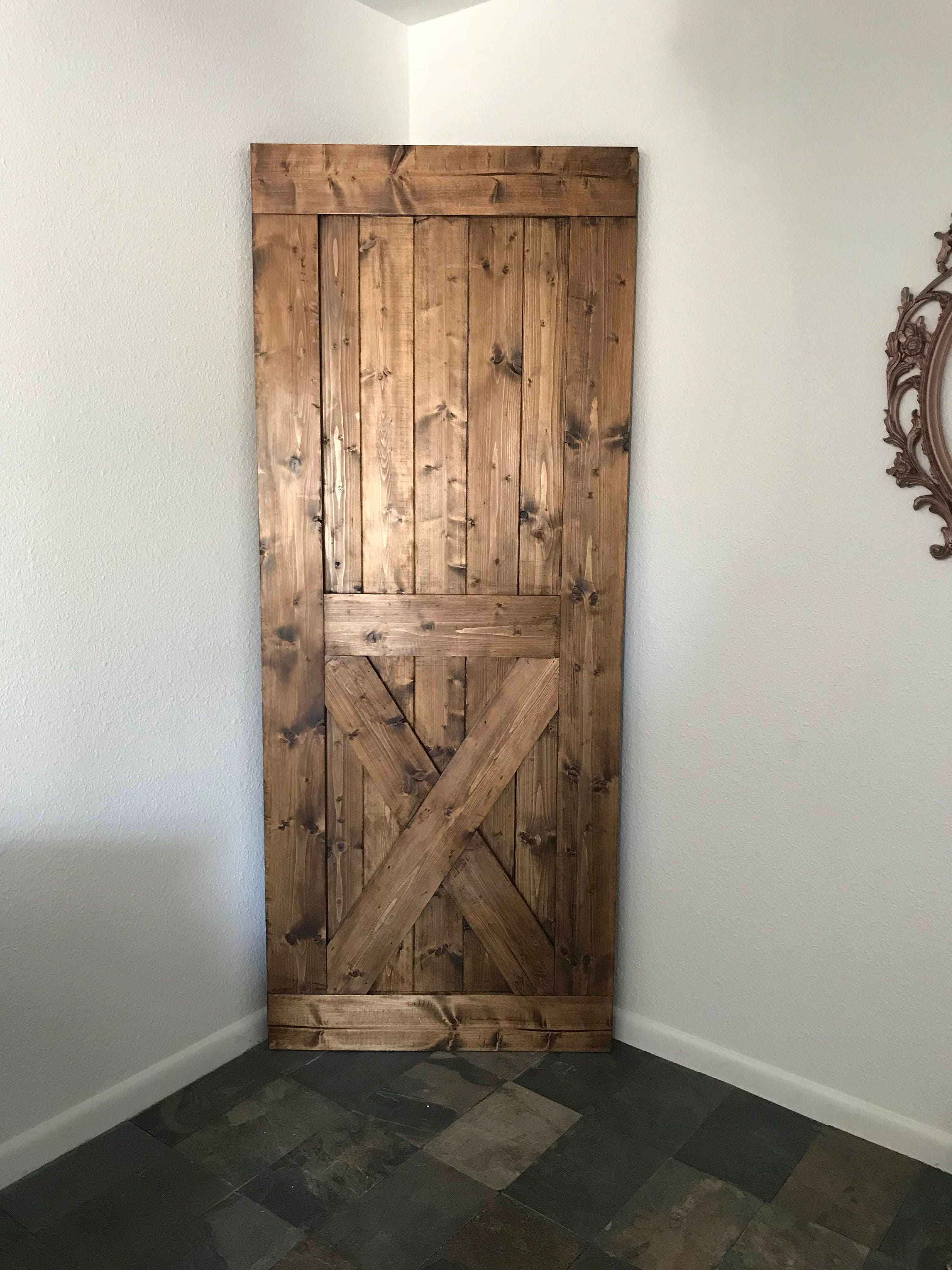 Custom Bottom X Wood Sliding Barn Door