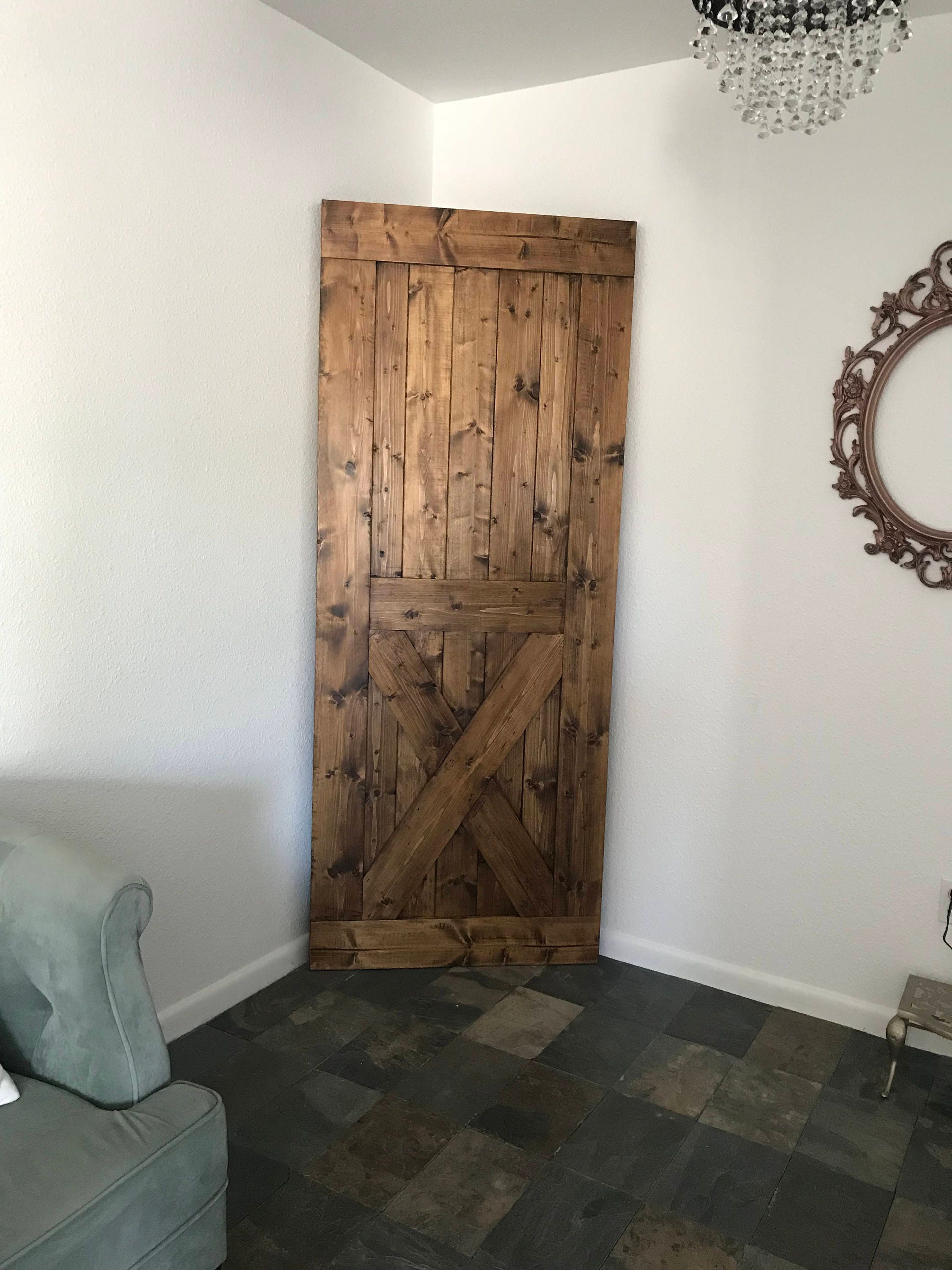 Custom Bottom X Wood Sliding Barn Door