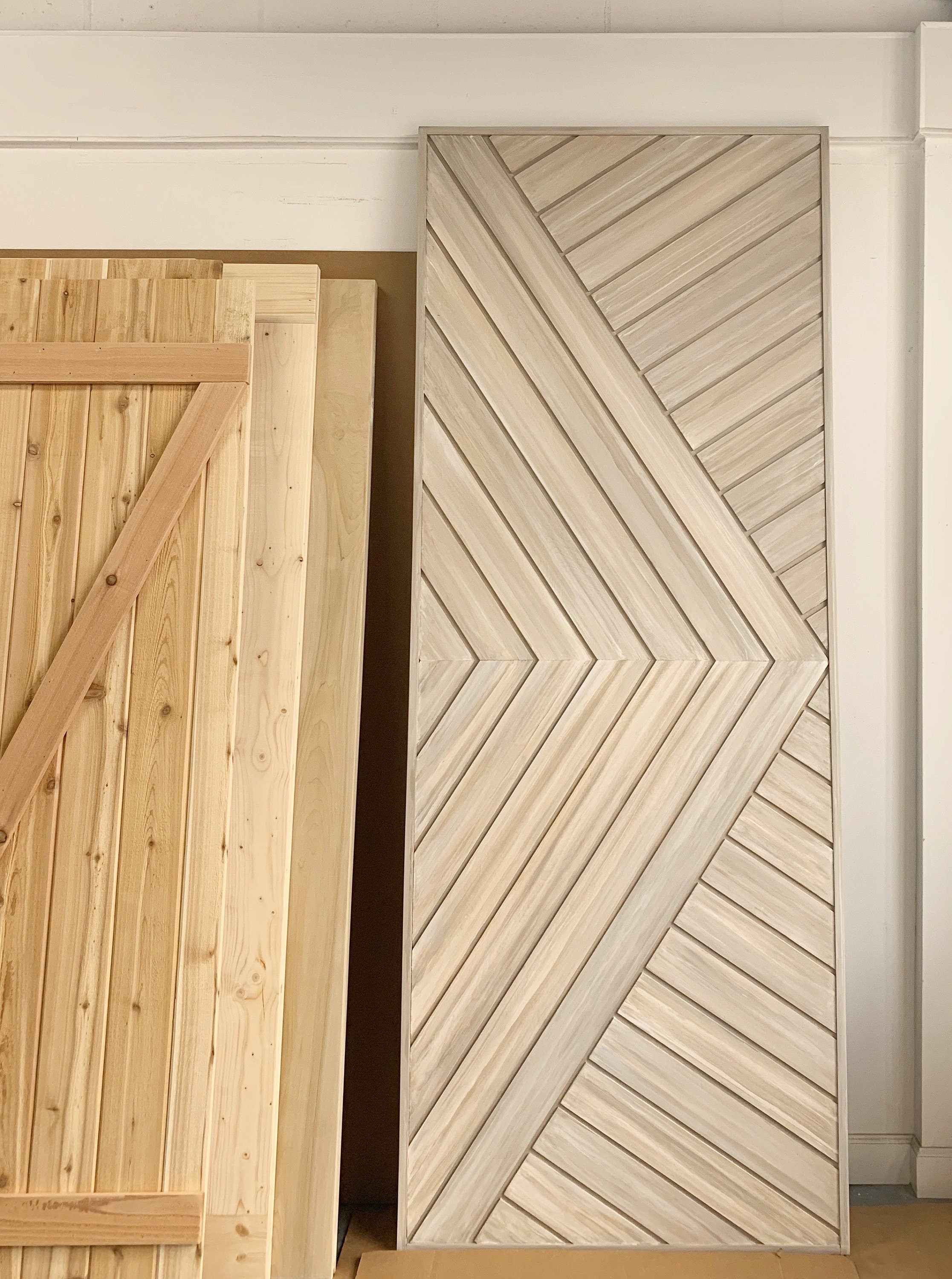 Custom Chevron Barn Door: Modern Farmhouse Style