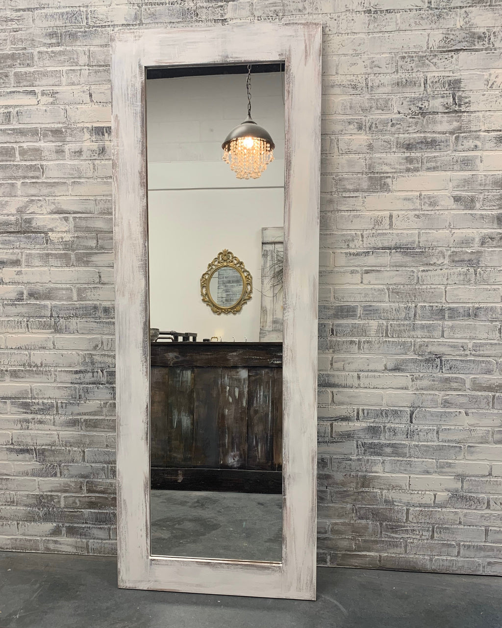 Custom Mirrored Barn Door, Shabby Chic Full Length Mirror