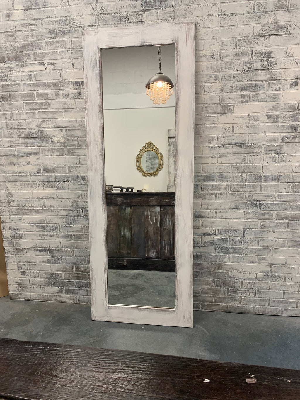 Custom Mirrored Barn Door, Shabby Chic Full Length Mirror
