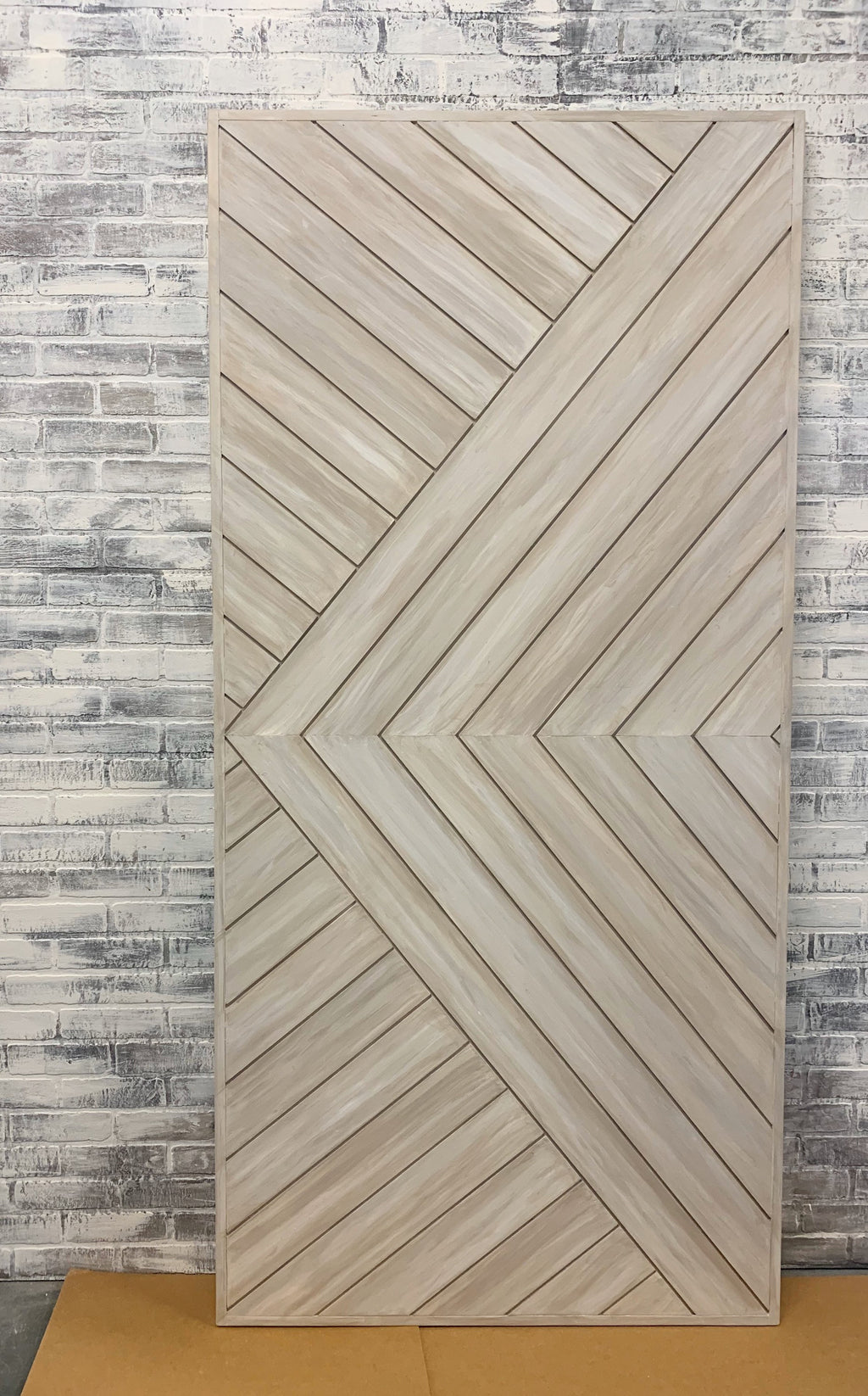 Modern Chevron Barn Door, Custom Hand-Painted Artwork