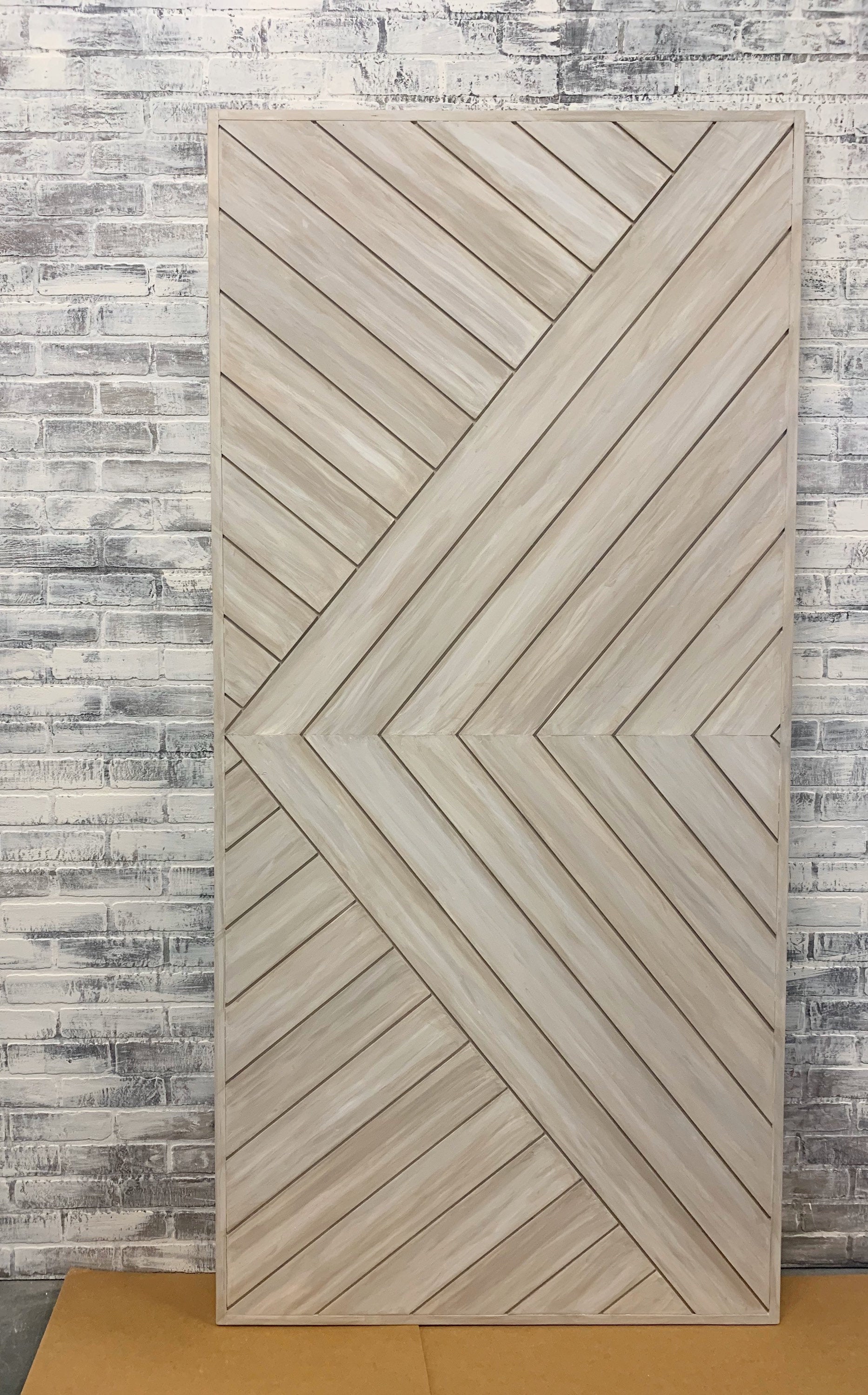 Modern Chevron Barn Door, Custom Hand-Painted Artwork