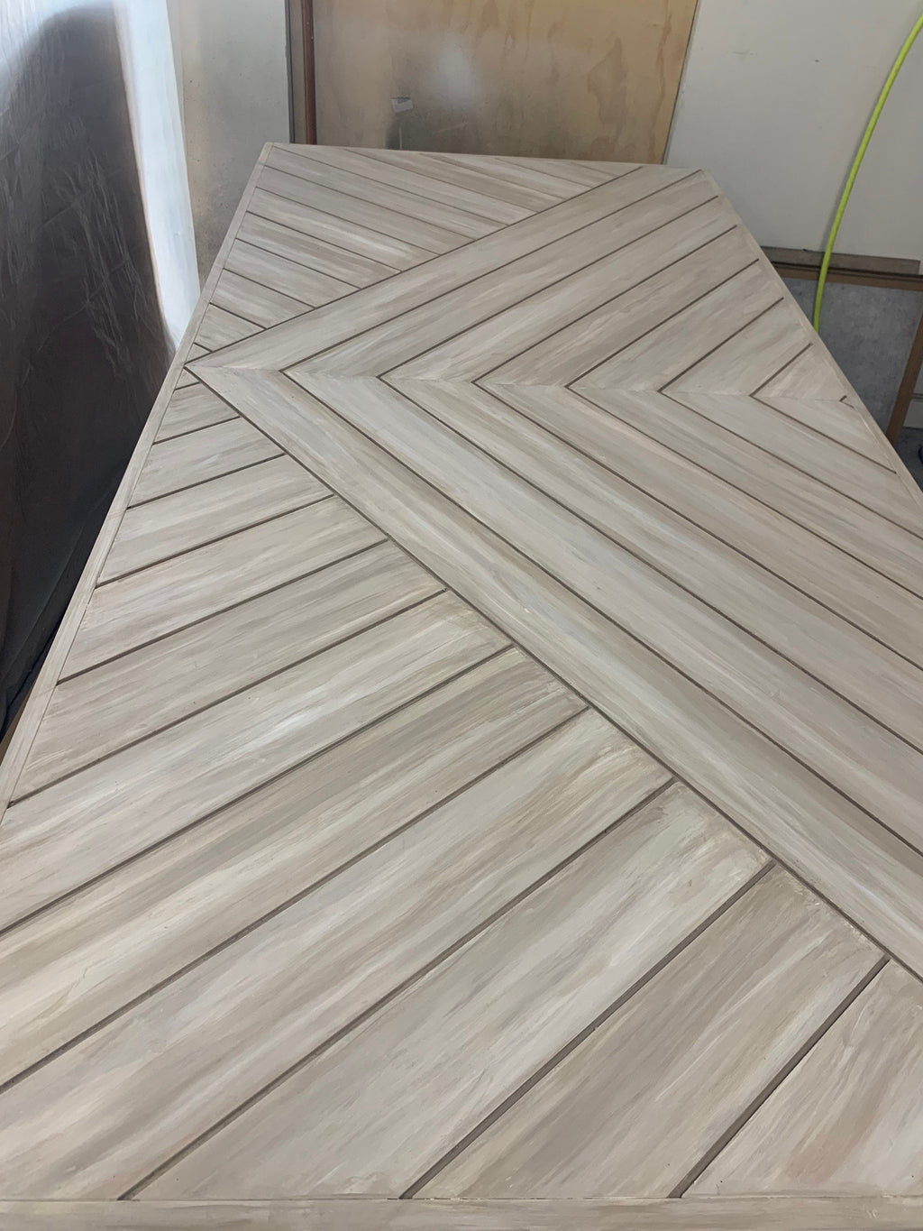 Modern Chevron Barn Door, Custom Hand-Painted Artwork