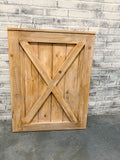 Custom Barn Door Baby Gate, Weathered Pine Finish