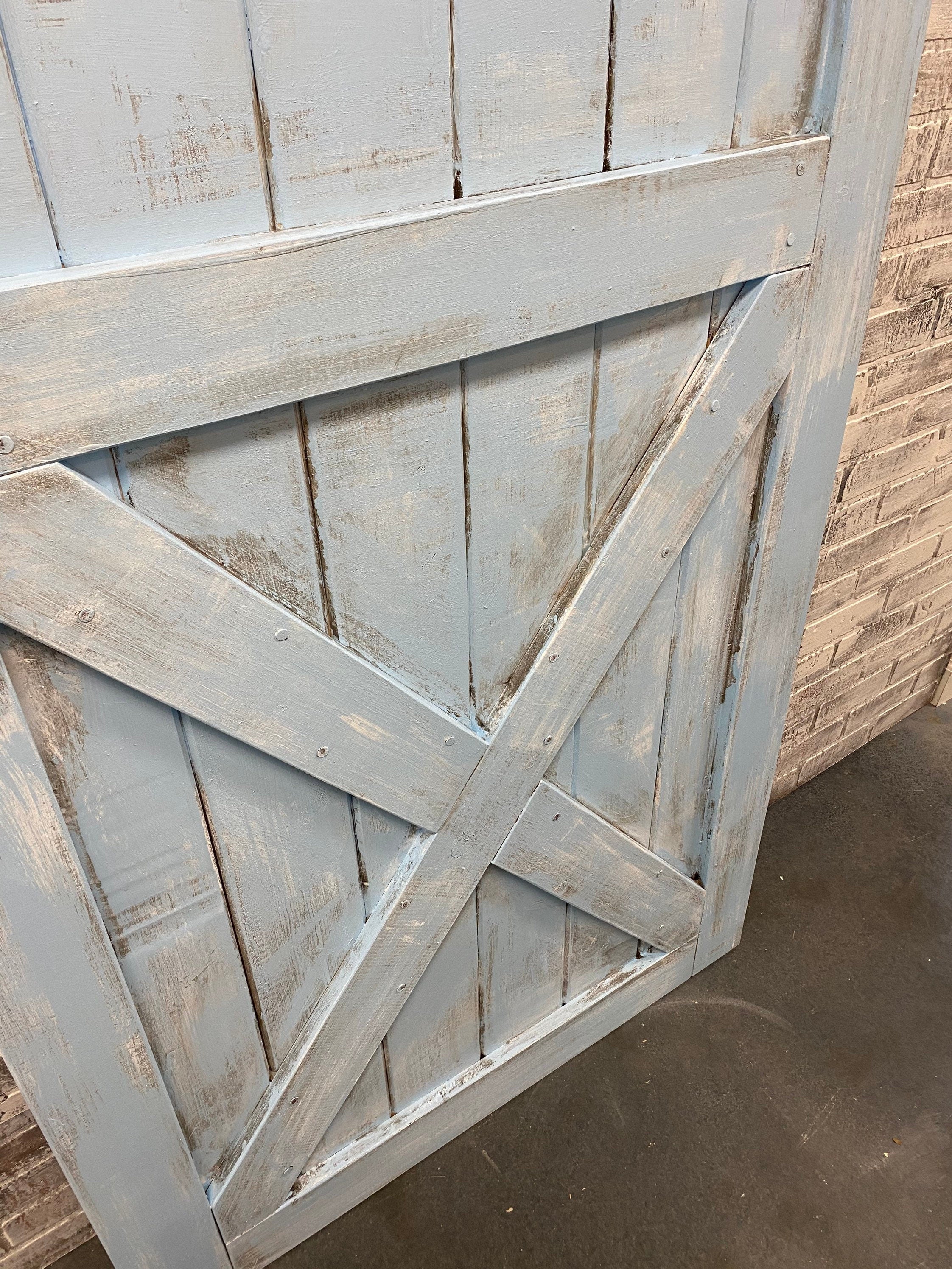 Custom 'Bottom X' Shabby Chic Coastal Barn Door