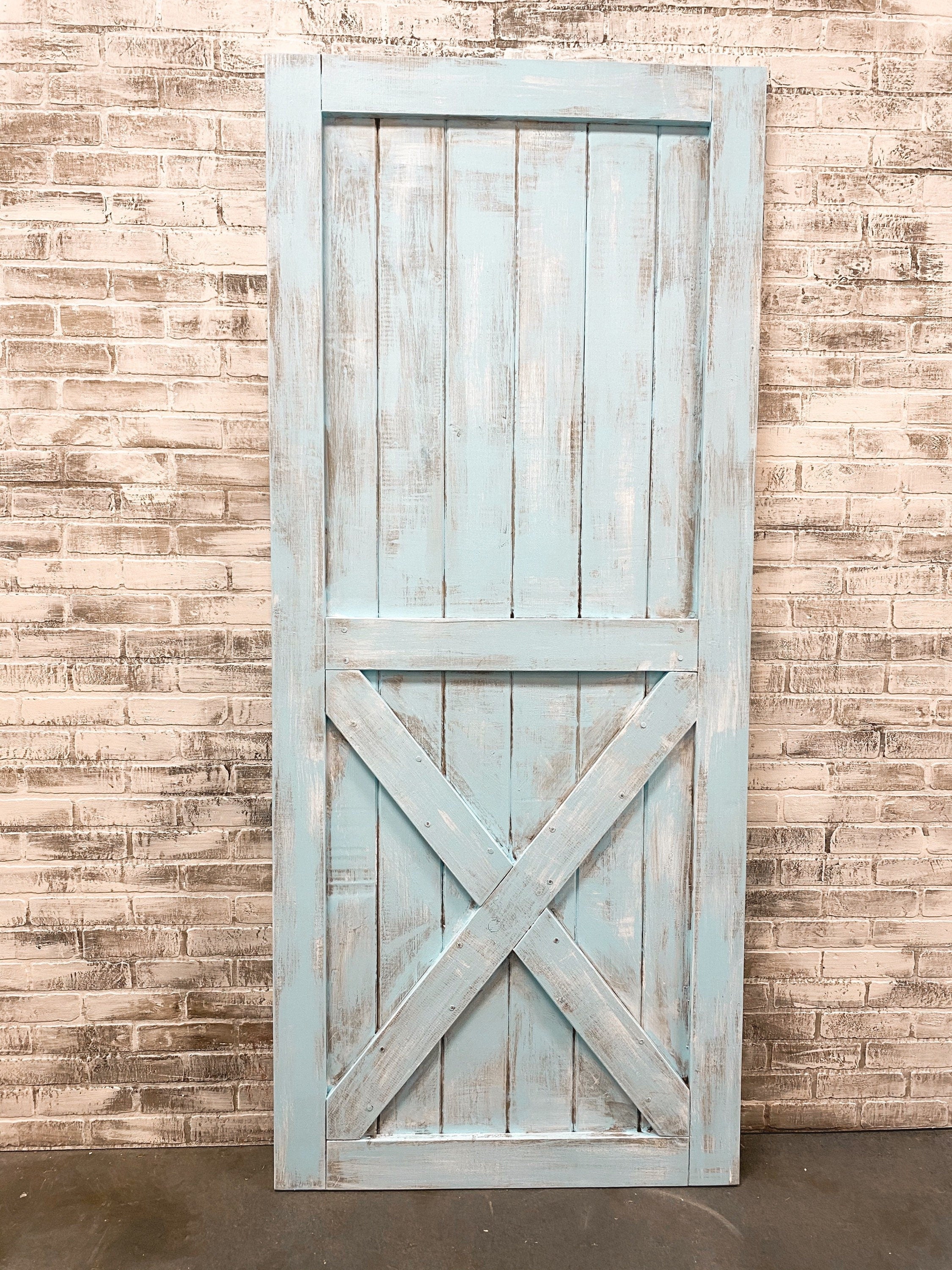 Custom 'Bottom X' Shabby Chic Coastal Barn Door