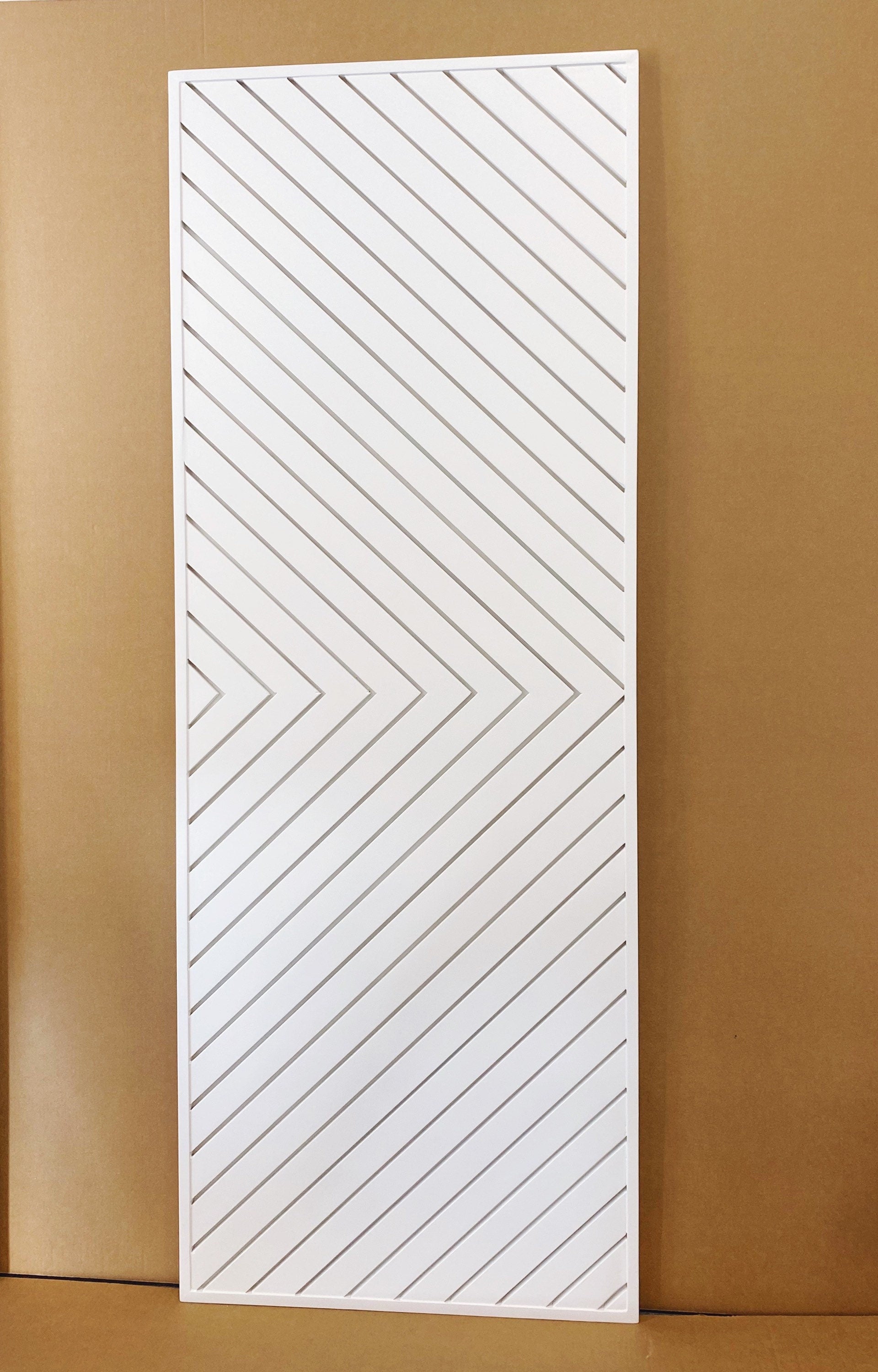 Custom Modern Chevron Barn Door, White Painted Arrow Design