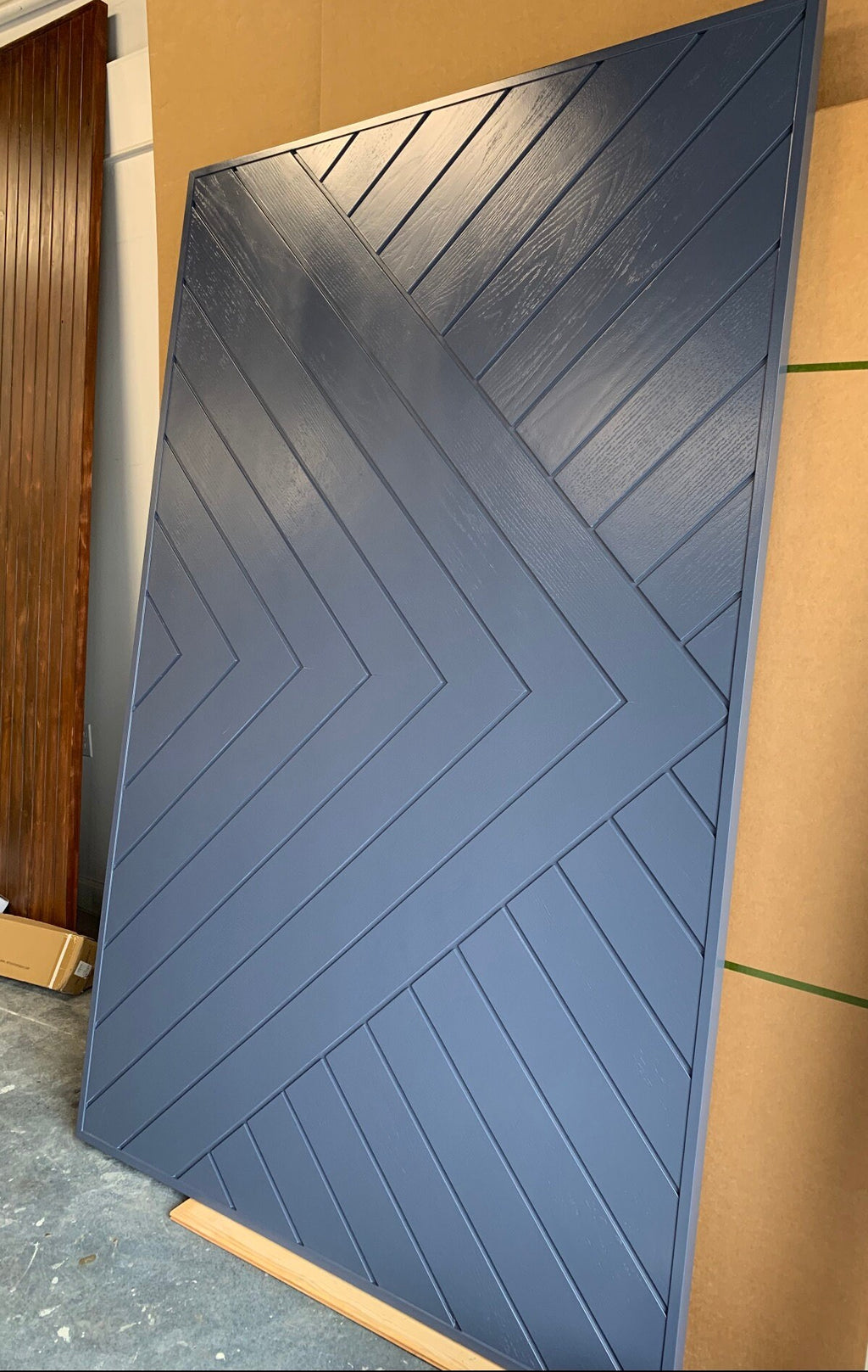 Custom Painted Chevron Door, Solid Wood Aztec Design
