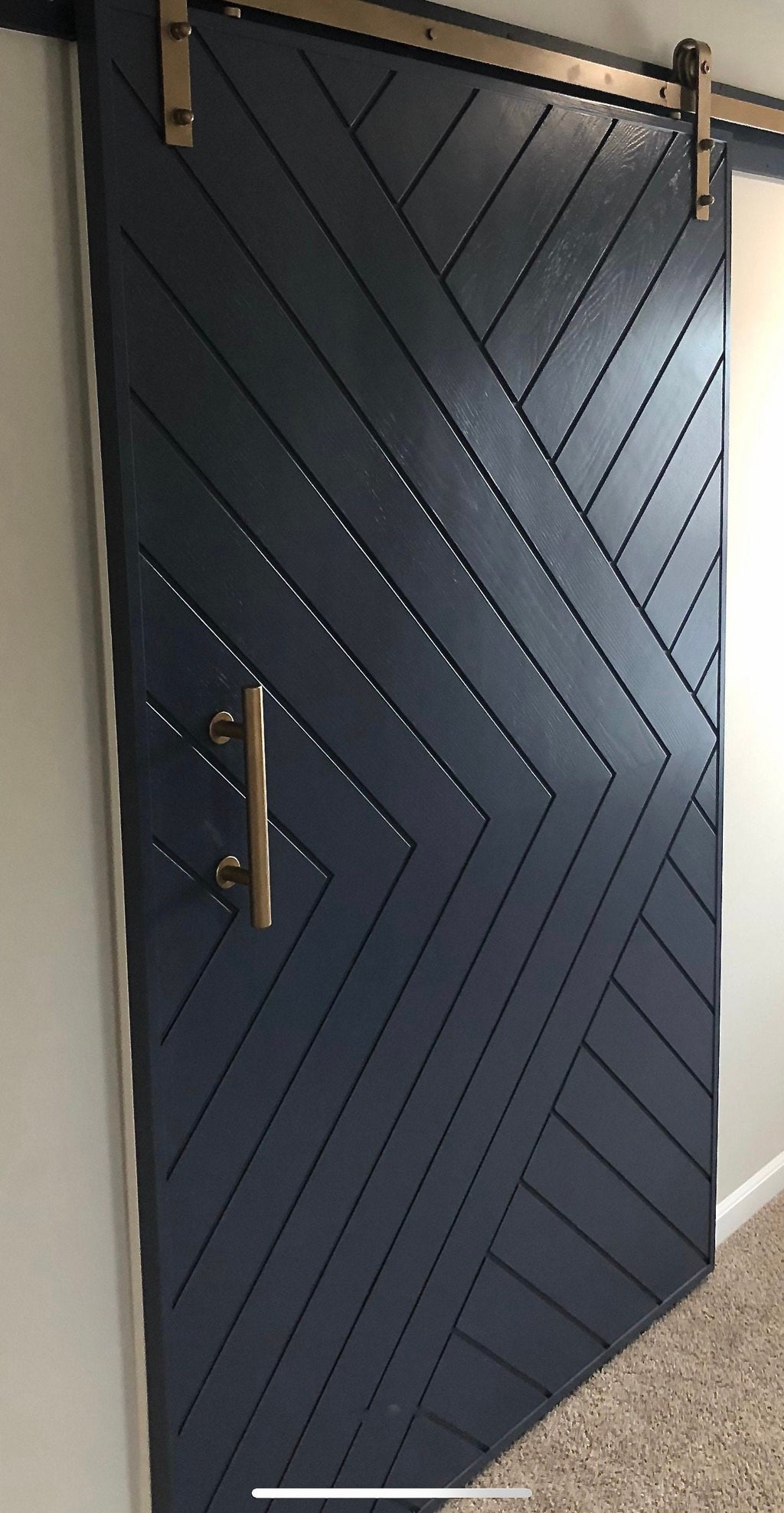 Custom Painted Chevron Door, Solid Wood Aztec Design