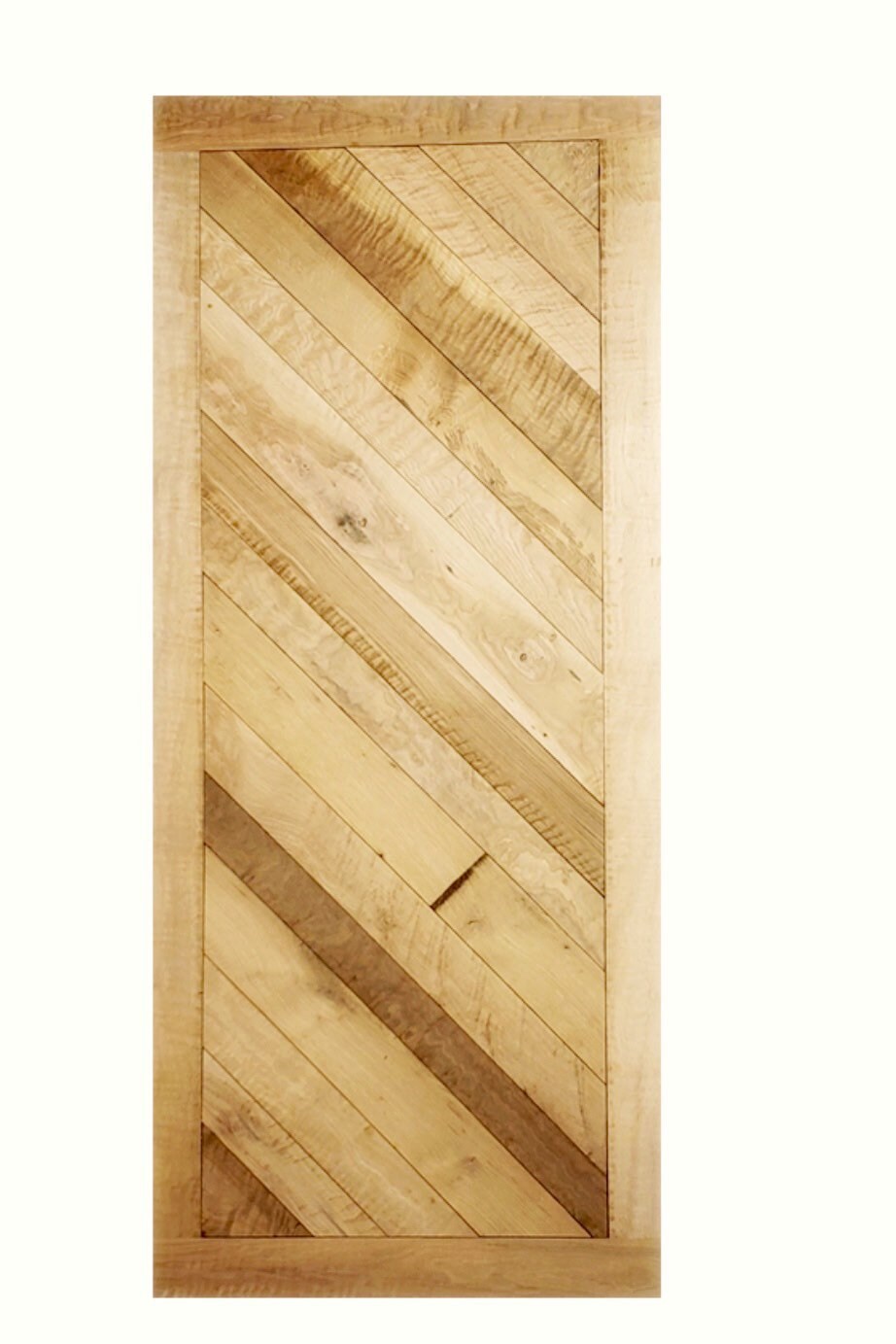 Custom White Oak Chevron Barn Door