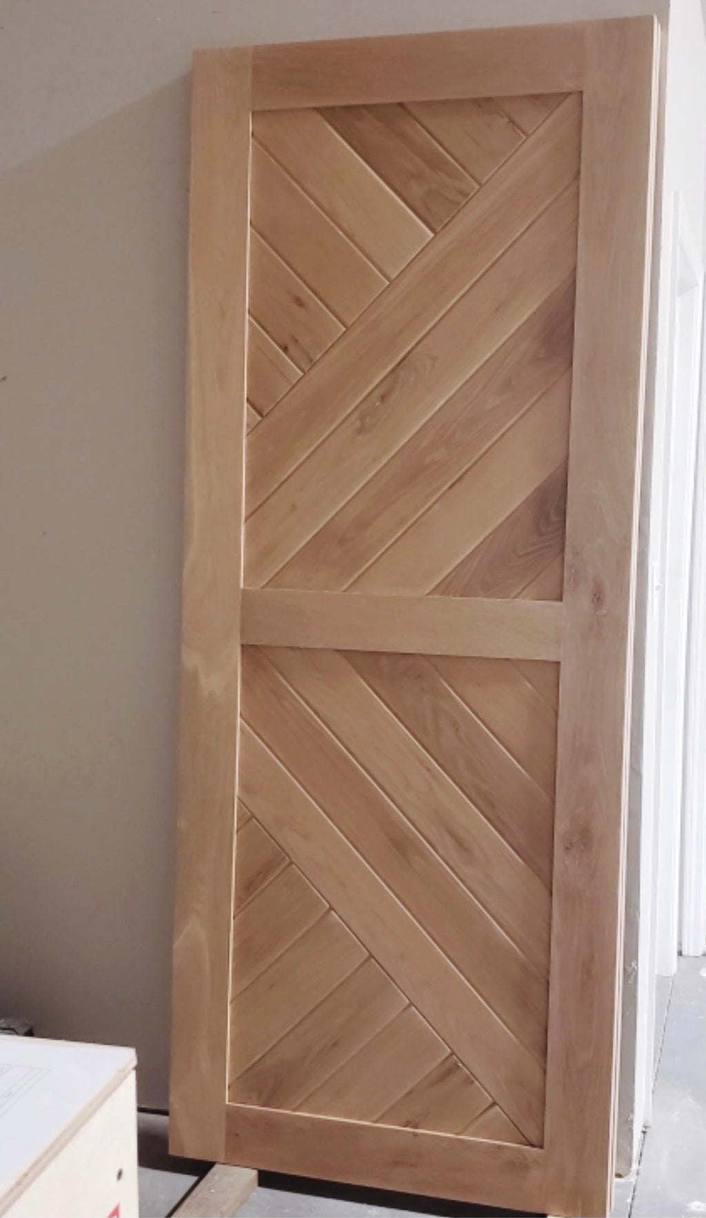 Custom Chevron White Oak Barn Door