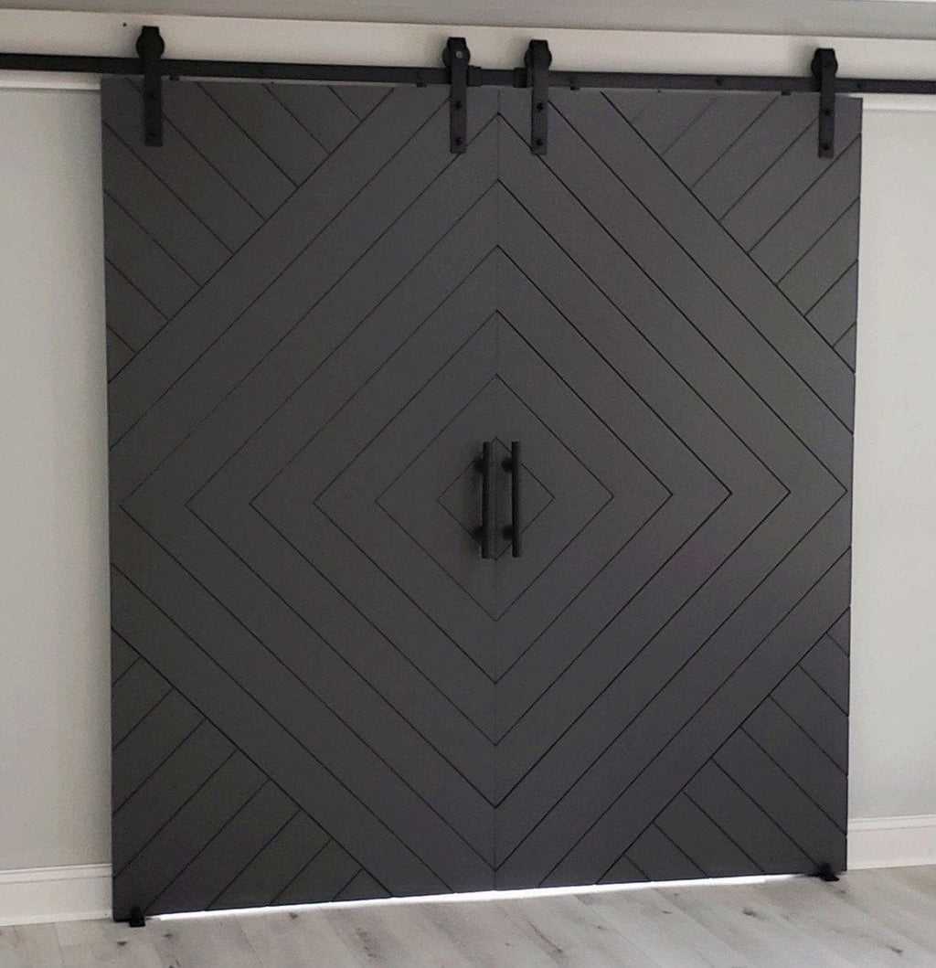 Custom Painted Chevron Barn Door, Aztec Design
