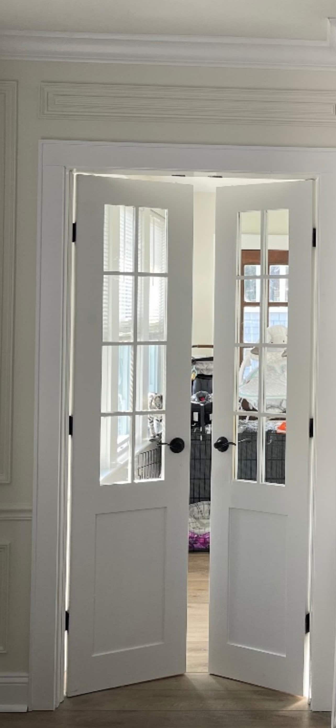 Custom Glass French Door, Solid Wood Eight Lite Door