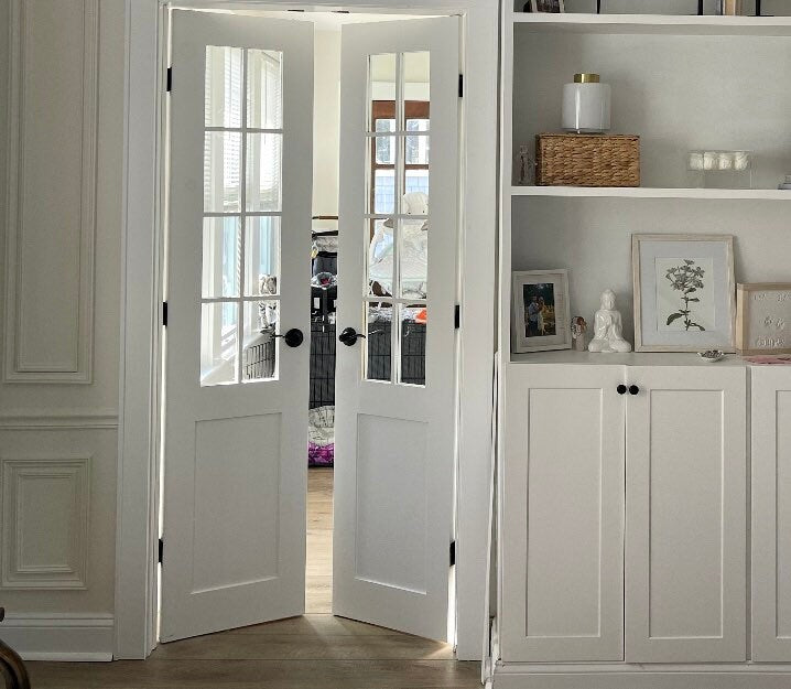 Custom Glass French Door, Solid Wood Eight Lite Door