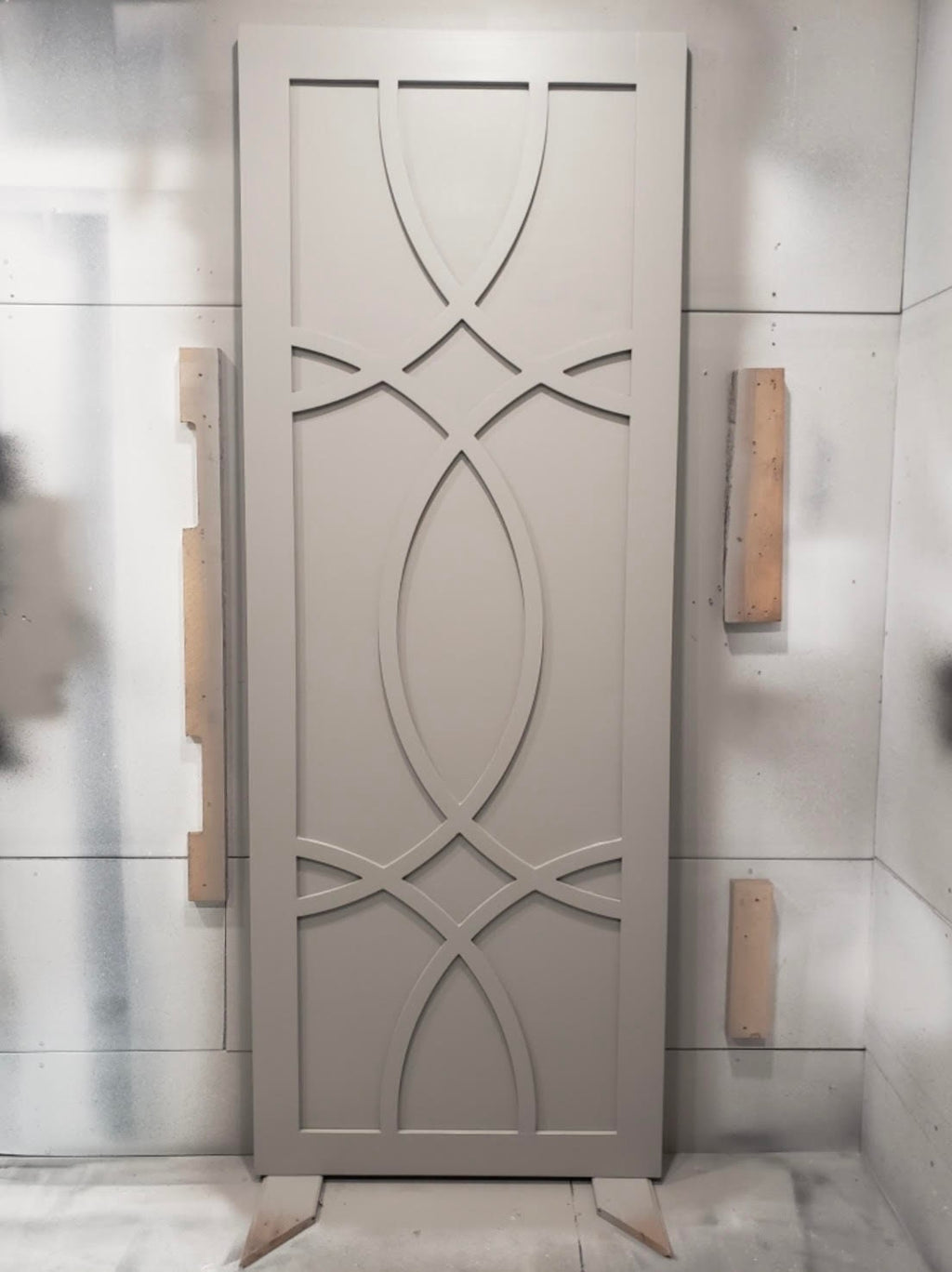 Custom Scroll Sliding Barn Door, Swirl Design Door