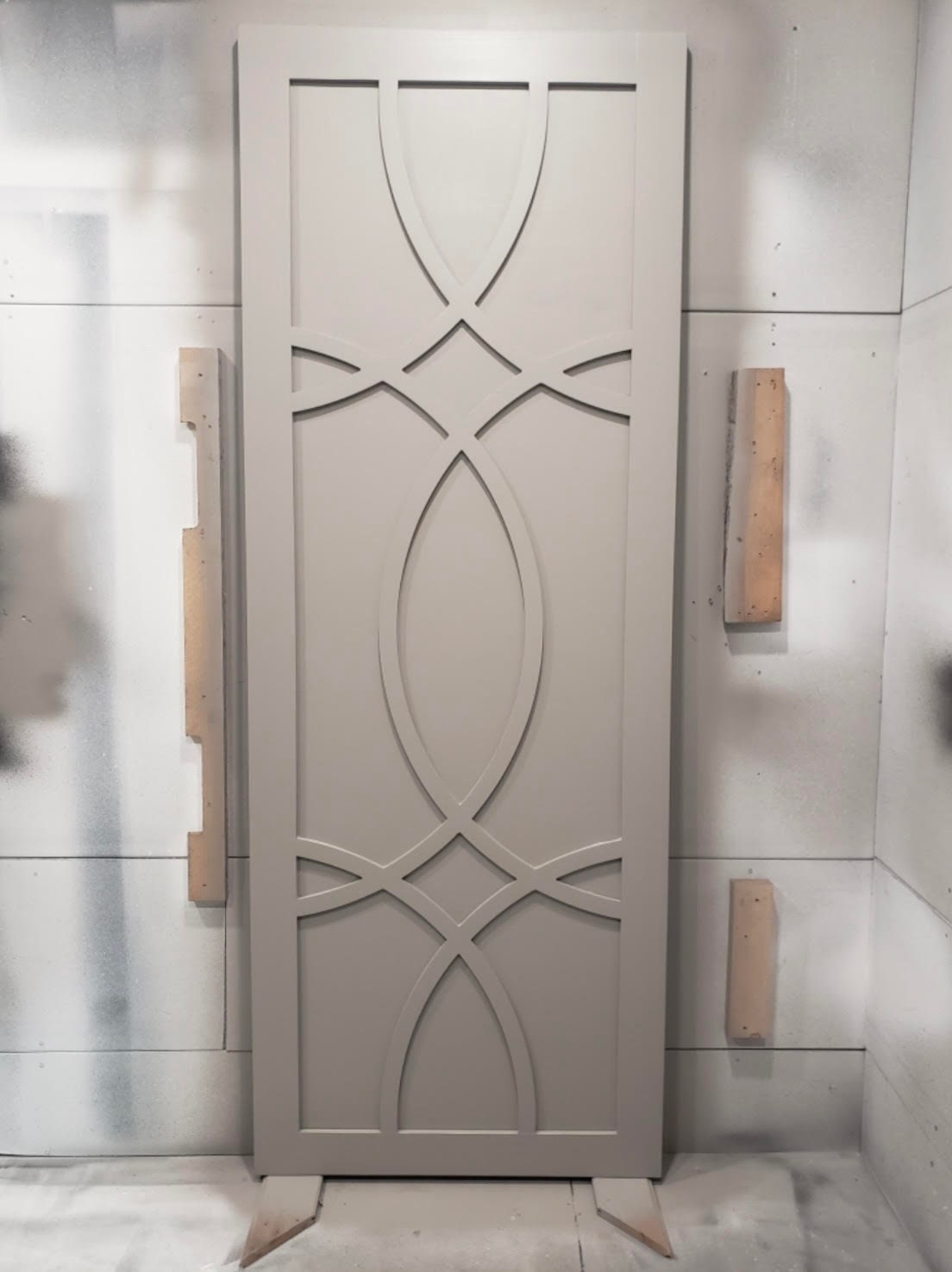 Custom Scroll Sliding Barn Door, Swirl Design Door