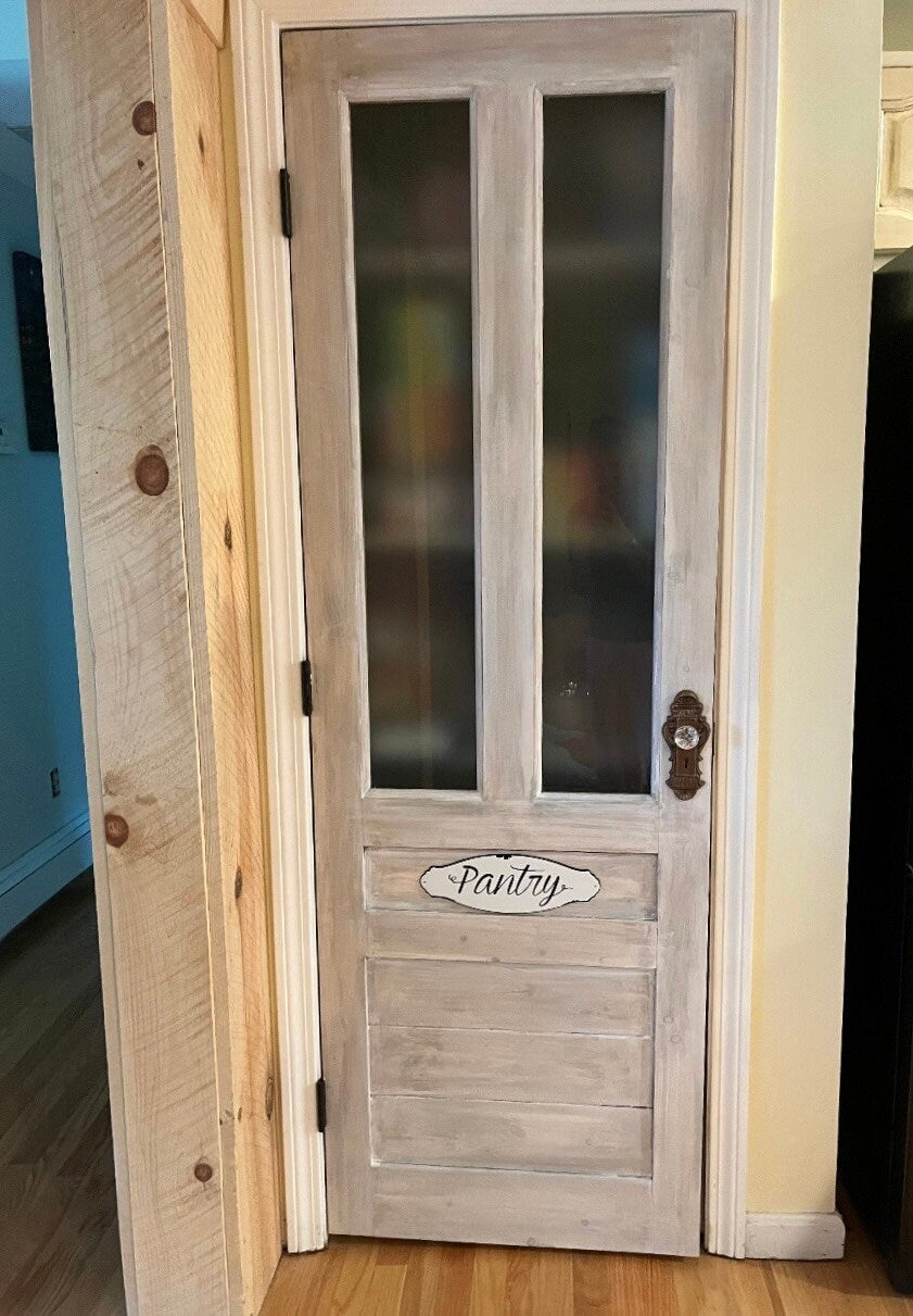 Custom Glass Door, Hinged or Barn Door, Pine Wood Frame