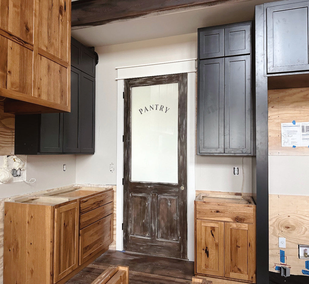 Custom Solid Wood Pantry Door, Raised Panel, Half Lite