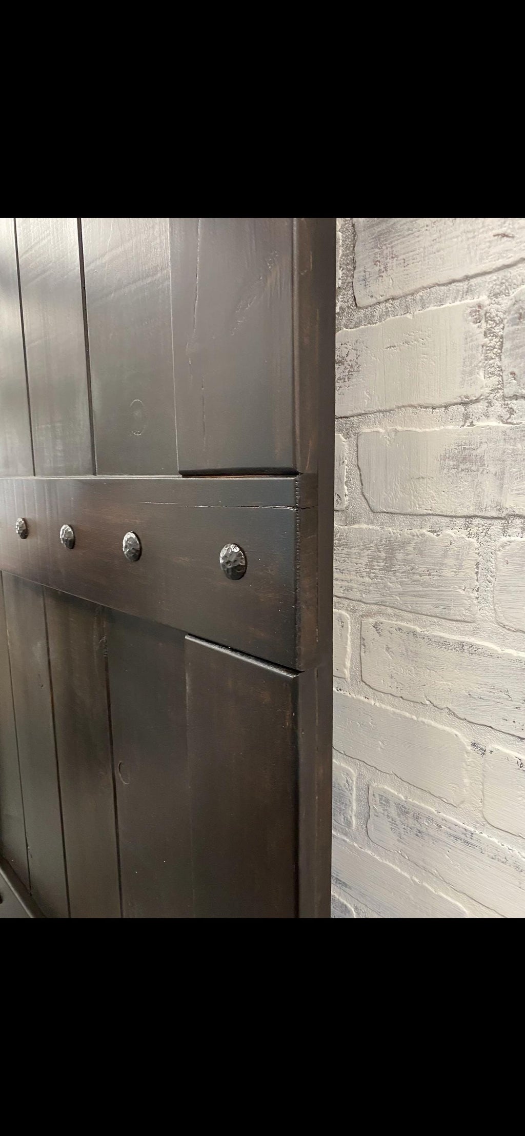 Custom Barn Door Baby Gate with Clavo Nail Design