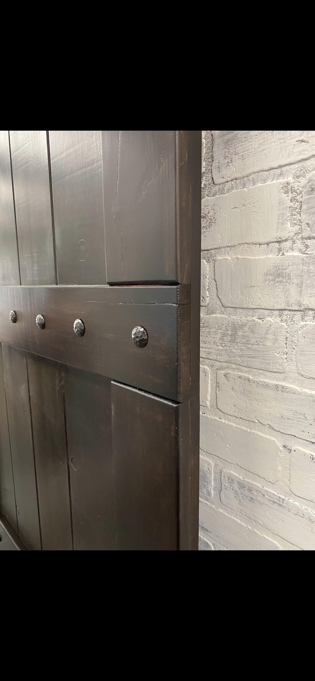Custom Barn Door Baby Gate with Clavo Nail Design