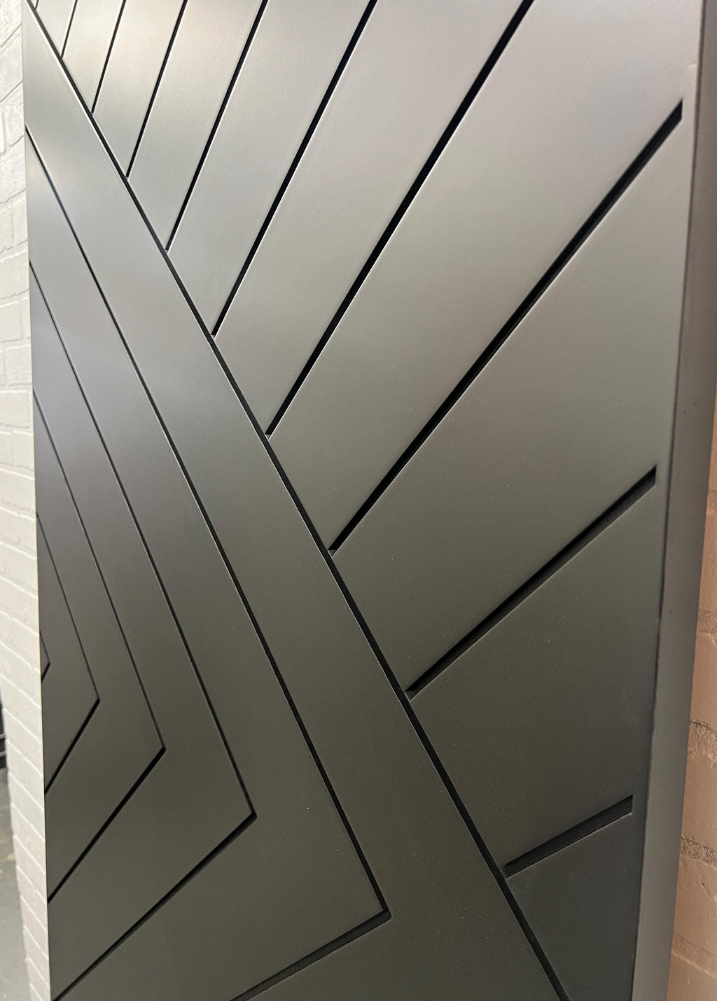 Custom Painted Chevron Door, Solid Wood Aztec Design