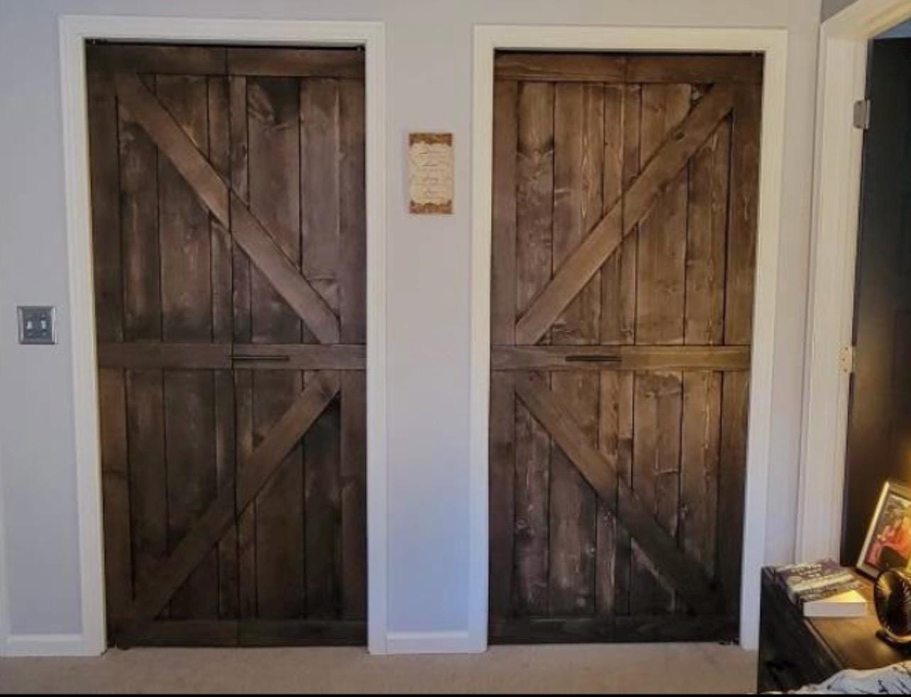 British Brace Barn Door, Shabby Chic Bi-fold, Hinged