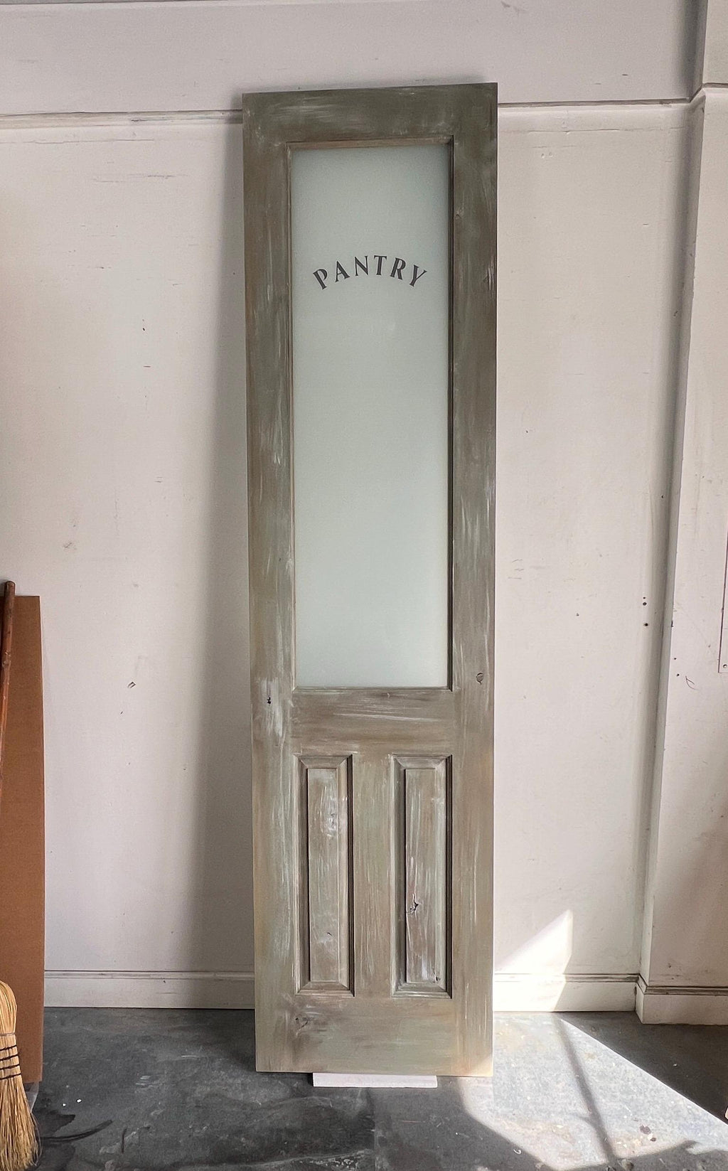 Custom Solid Wood Pantry Door, Raised Panel, Half Lite