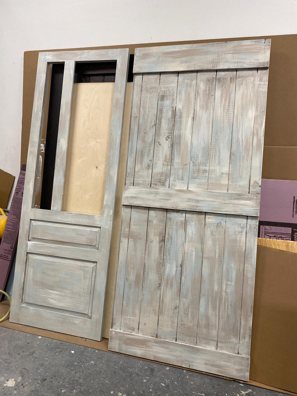 Custom Glass Hinged Door, Raised Panel Door