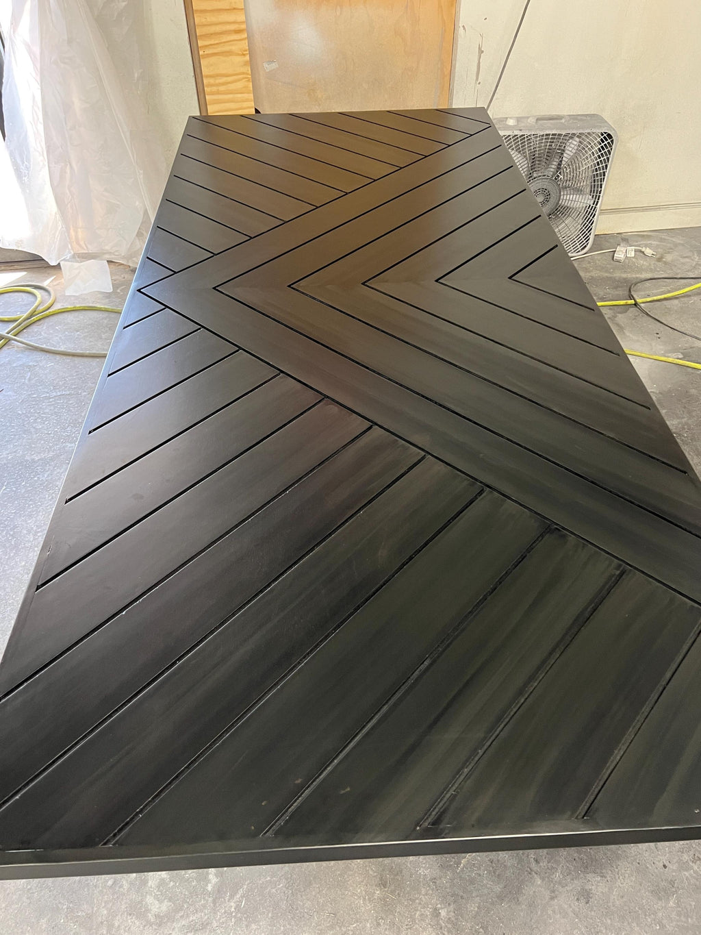 Chevron Barn Door, Modern Aztec Design, Custom Stain Finish