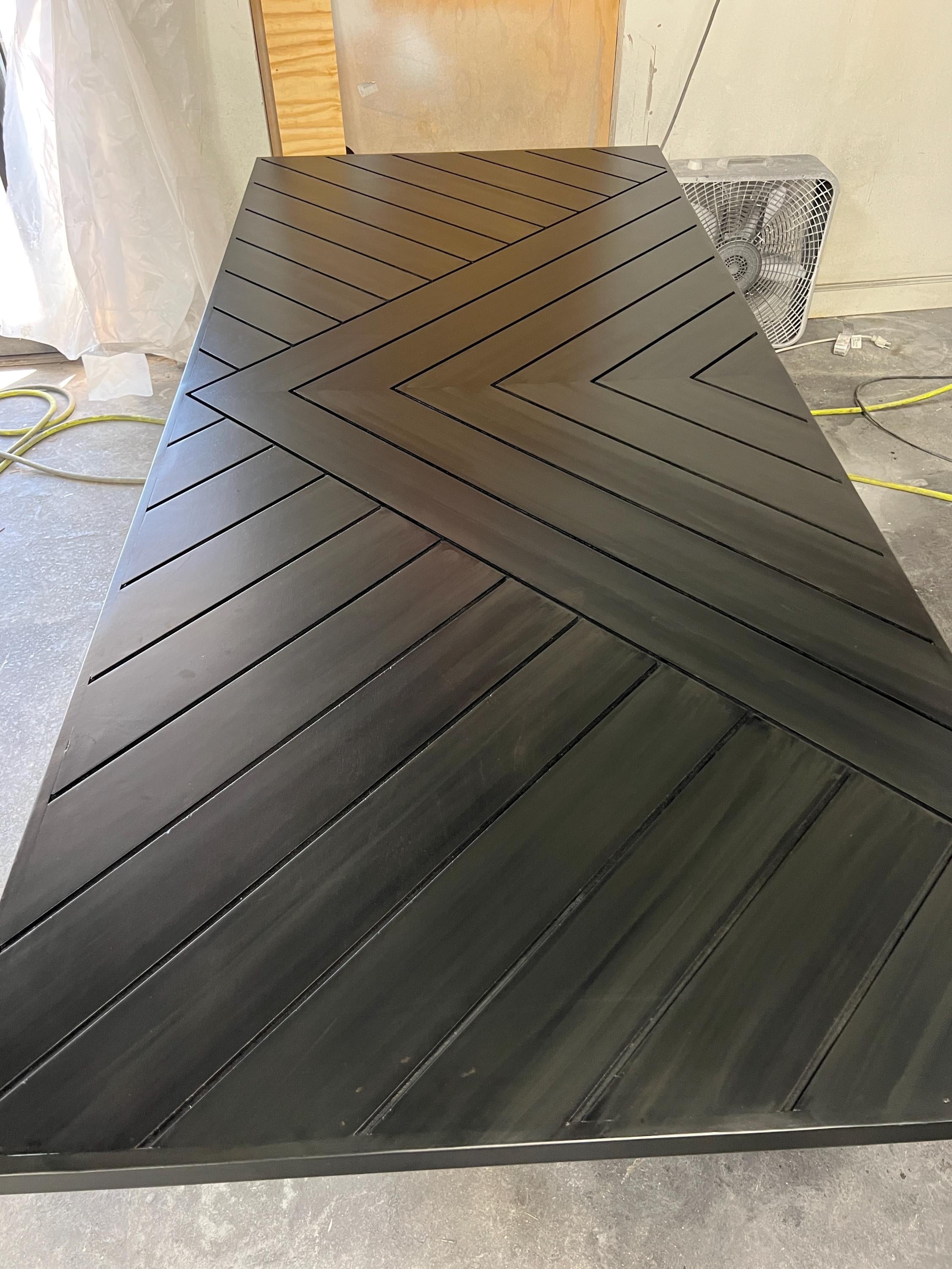 Chevron Barn Door, Modern Aztec Design, Custom Stain Finish