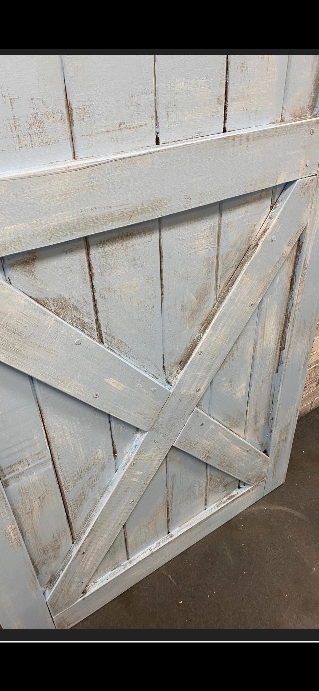 Custom 'Bottom X' Shabby Chic Coastal Barn Door