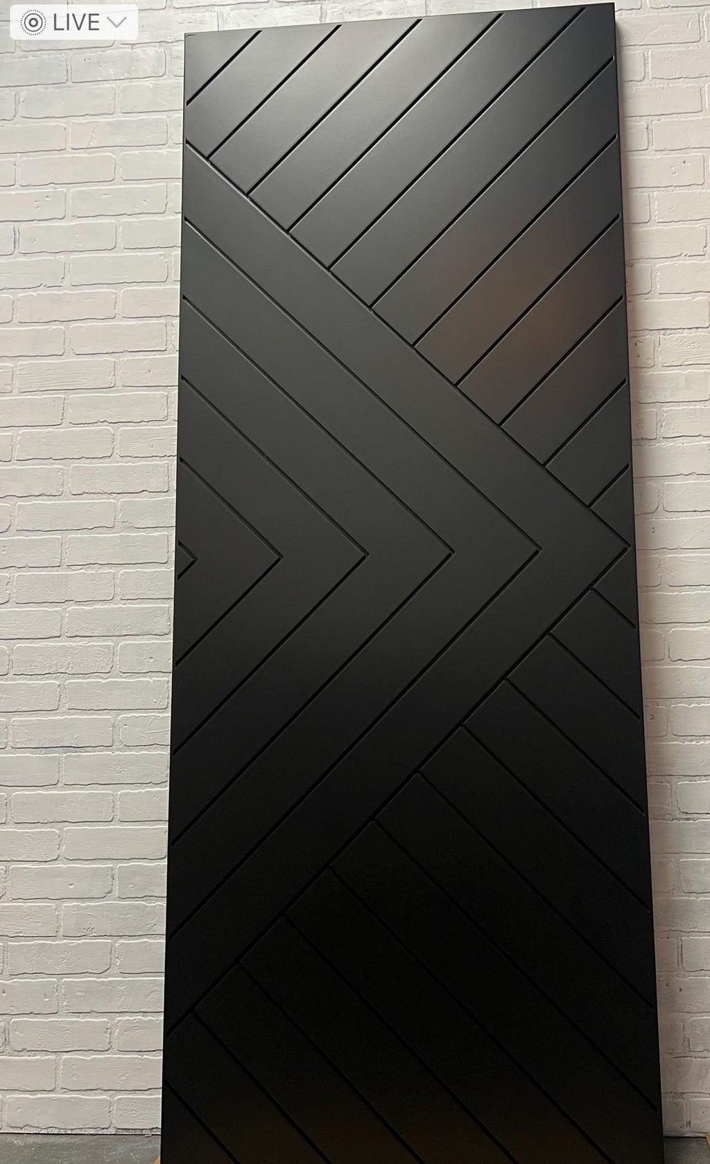 Custom Painted Chevron Barn Door, Aztec Design