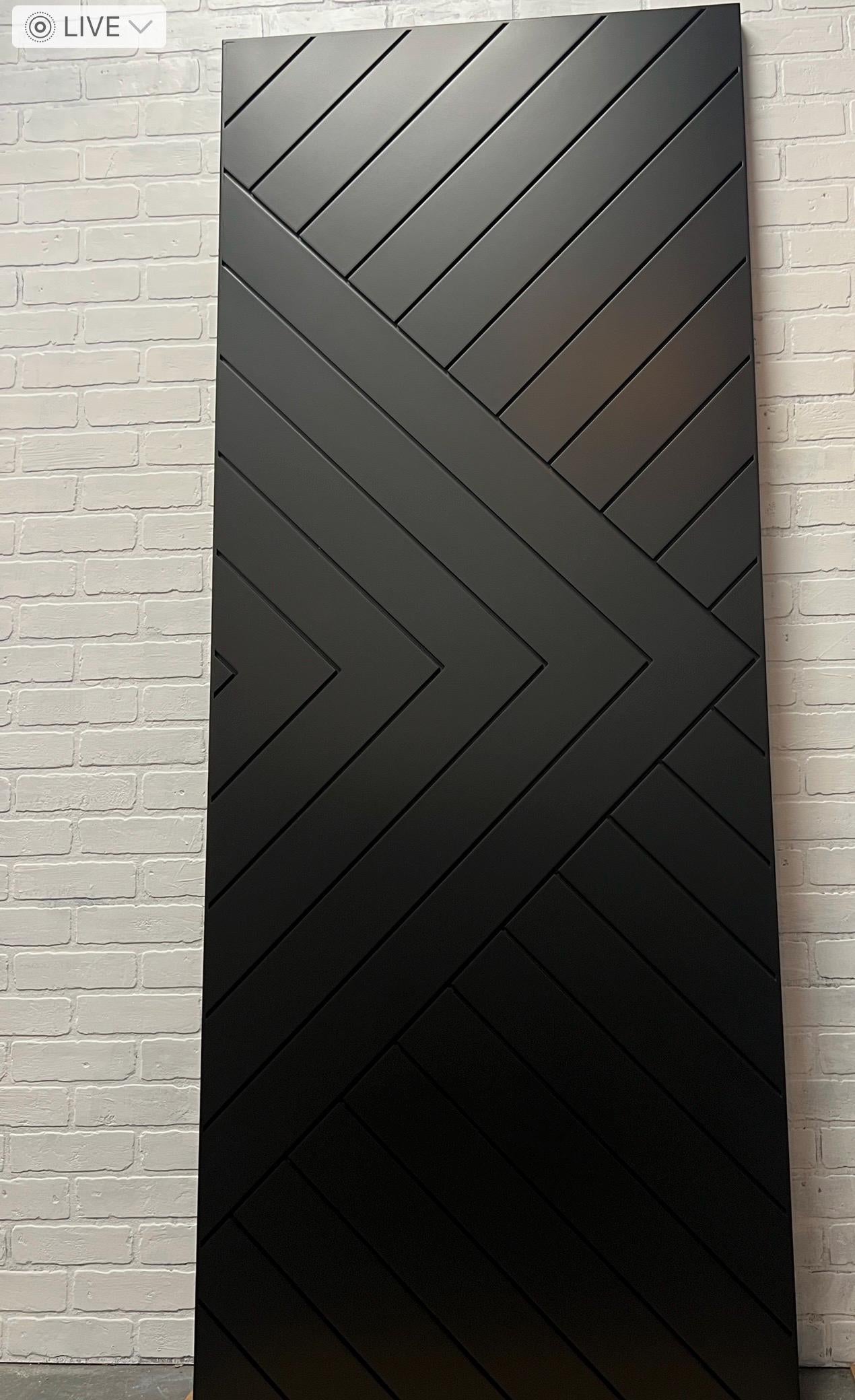 Custom Painted Chevron Barn Door, Aztec Design