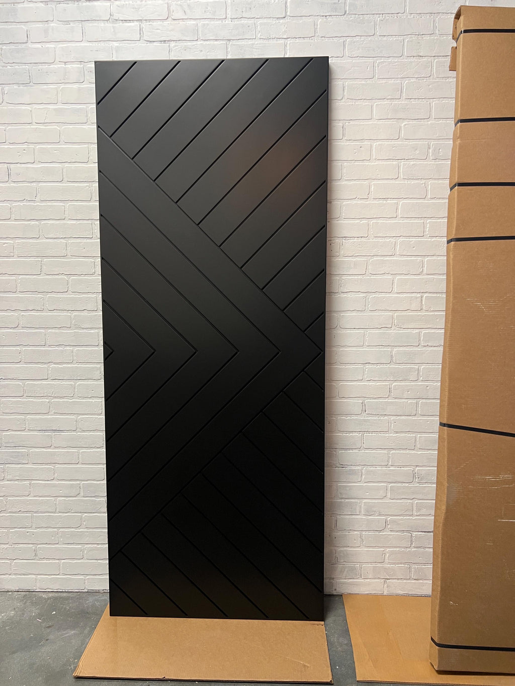 Custom Painted Chevron Barn Door, Aztec Design