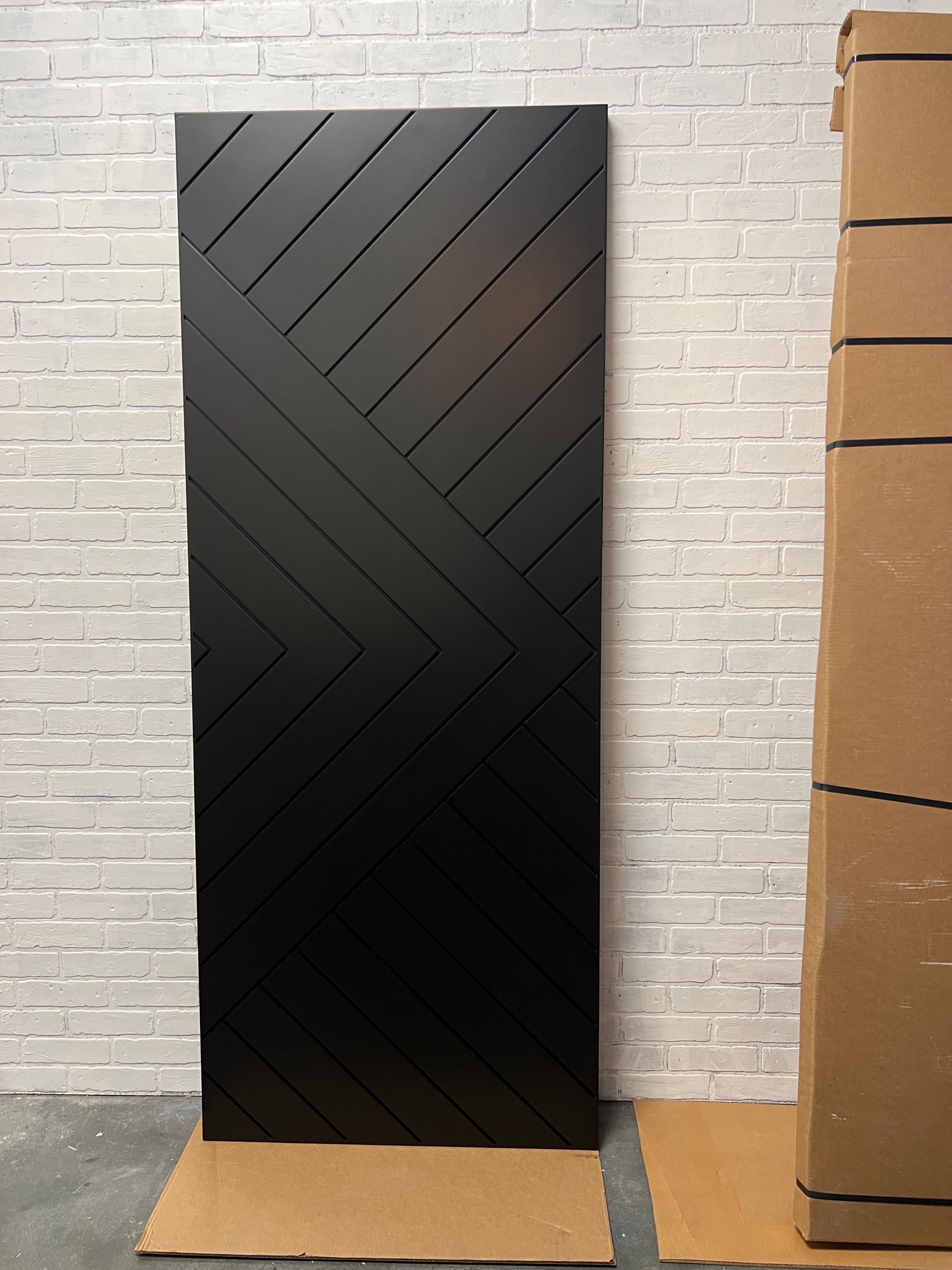 Custom Painted Chevron Barn Door, Aztec Design