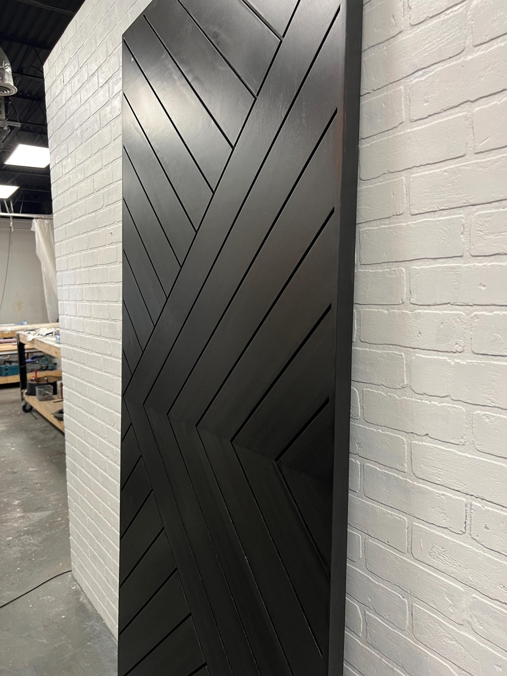Custom Painted Chevron Barn Door, Aztec Design