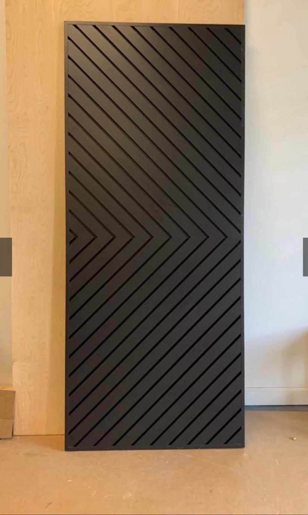 Custom Chevron Arrow Barn Door, Natural Wood
