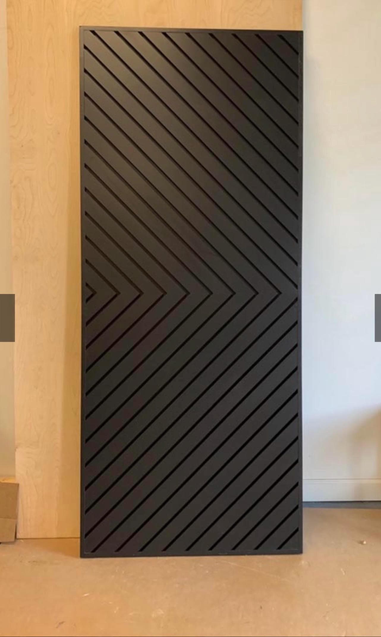Custom Chevron Arrow Barn Door, Natural Wood
