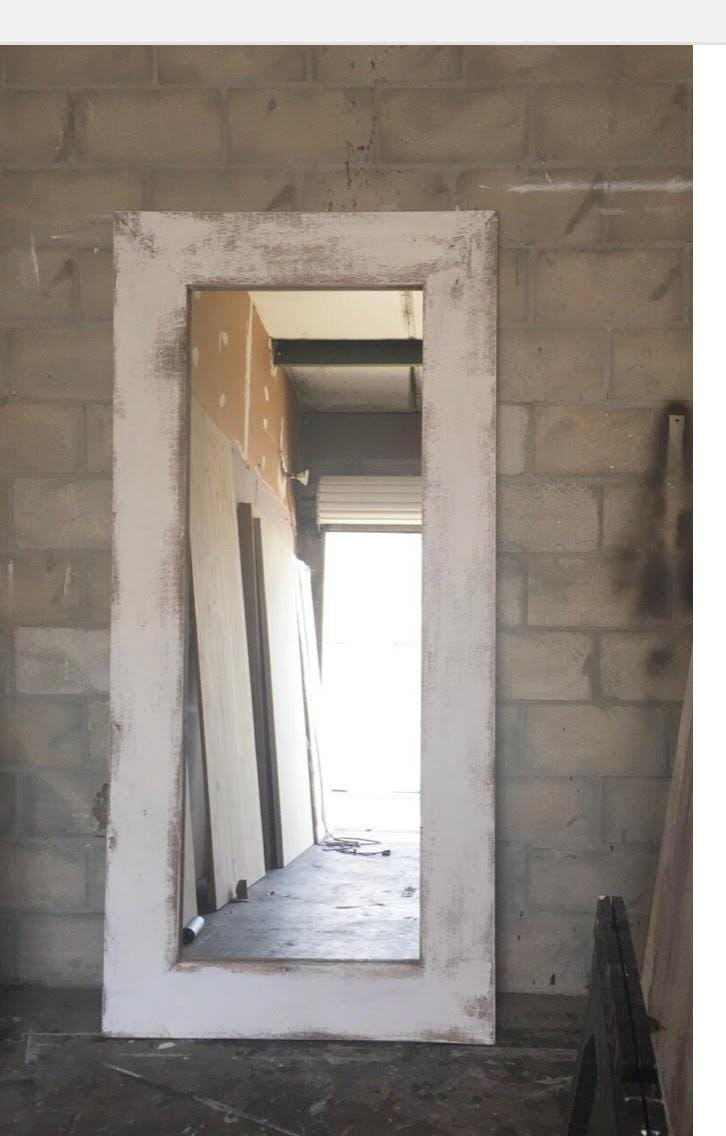 Custom Mirrored Barn Door, Shabby Chic Full Length Mirror