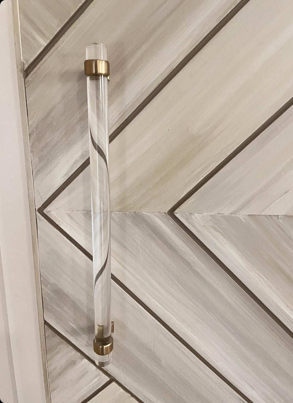Custom Chevron Arrow Barn Door, Layered Paint Finish