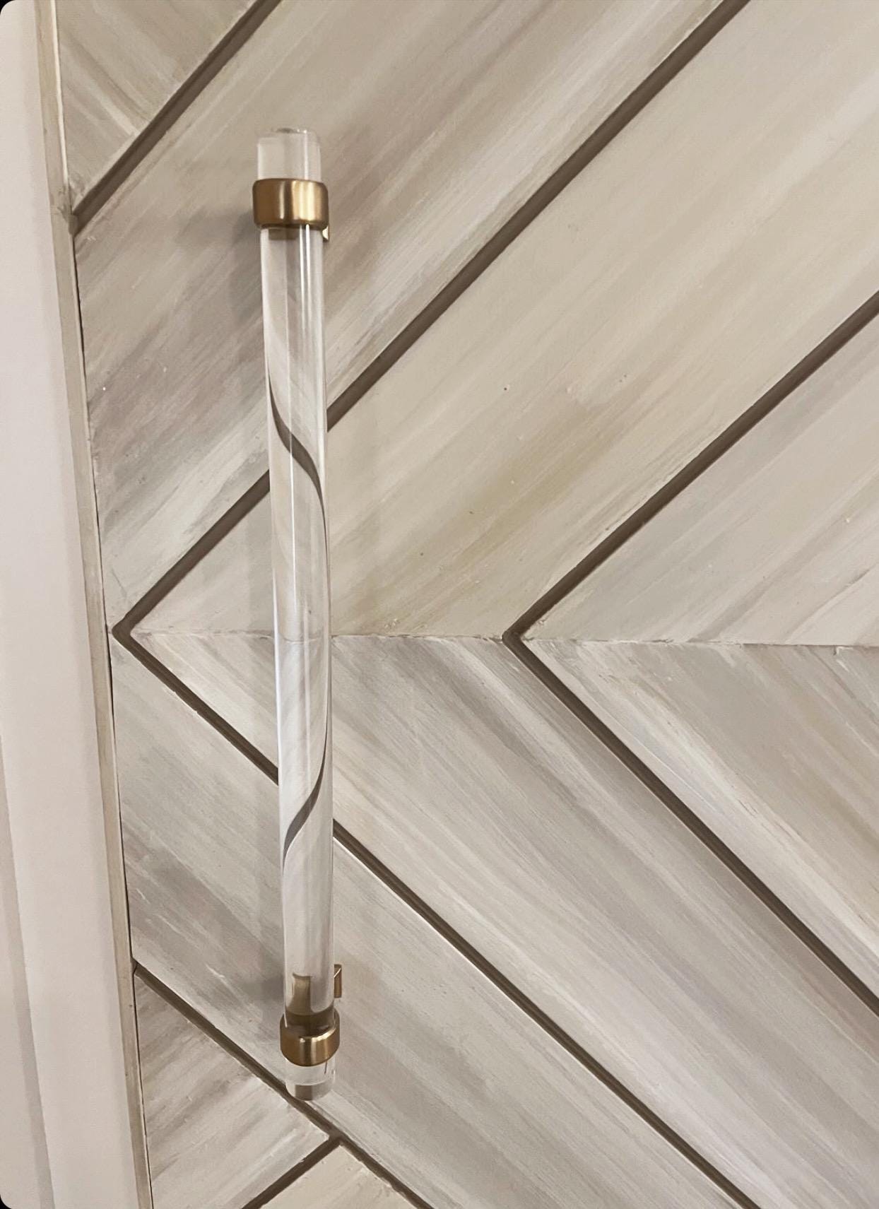 Custom Chevron Arrow Barn Door, Layered Paint Finish
