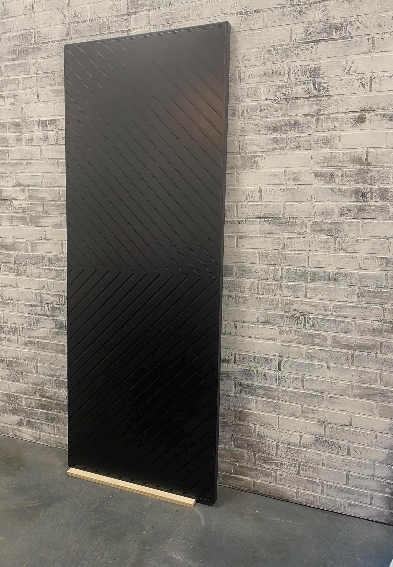 Custom Modern Chevron Barn Door, White Painted Arrow Design